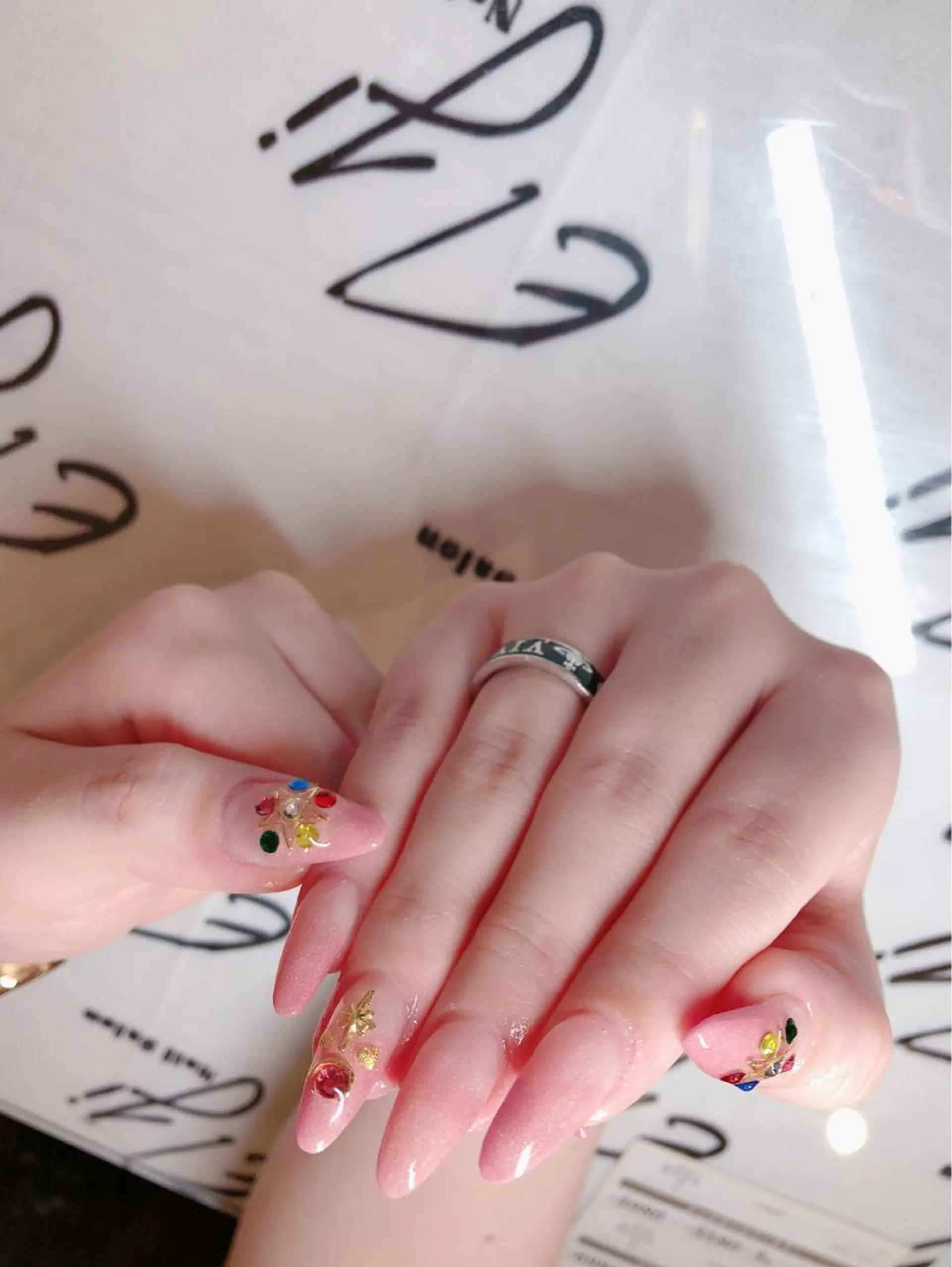 ネイル 🖤スカルプ R🖤のネイルデザイン