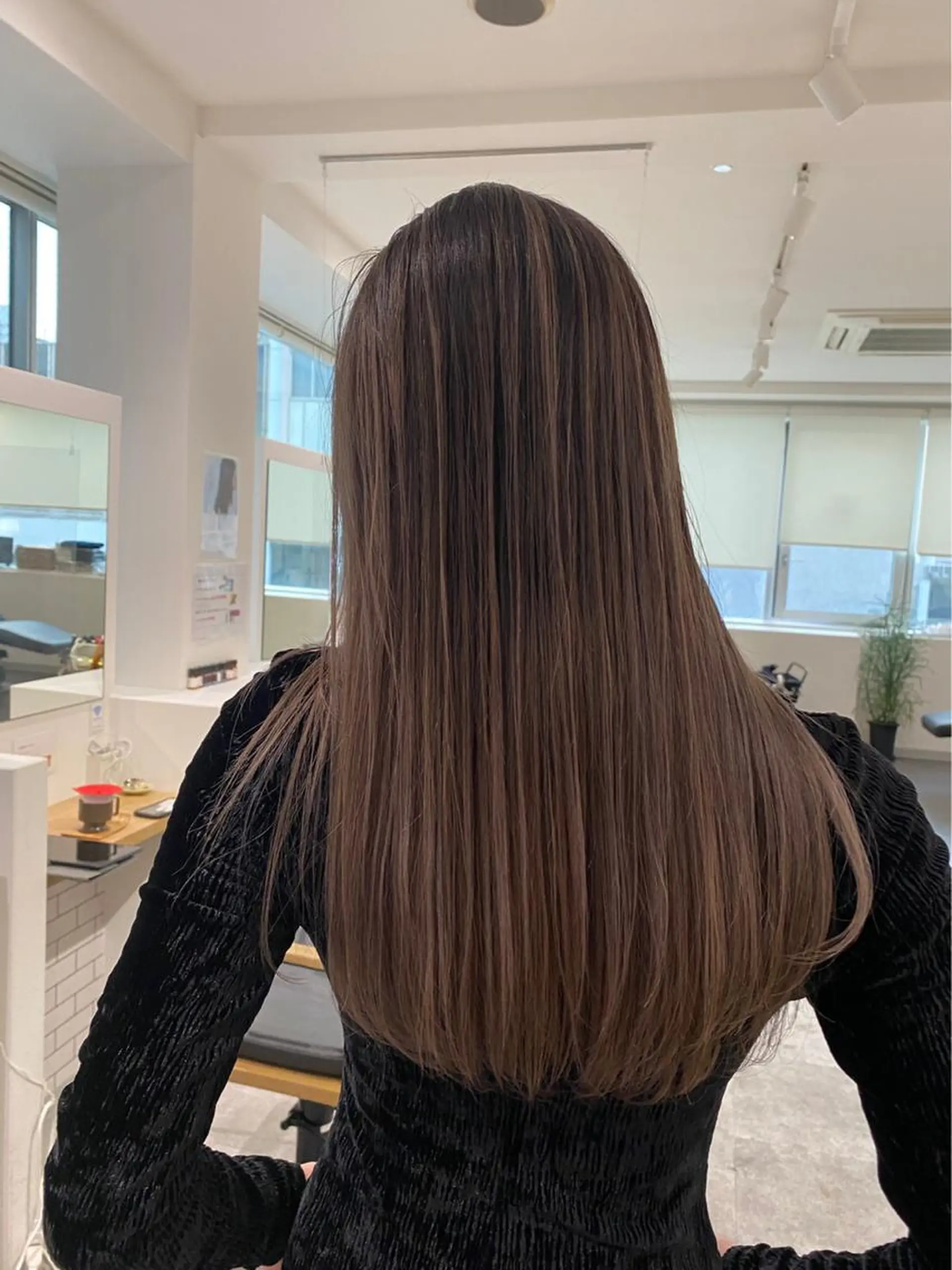 ロング カラー ベージュカラー ピンクカラー ピンクベージュ 京都美容師 塩のヘアスタイル