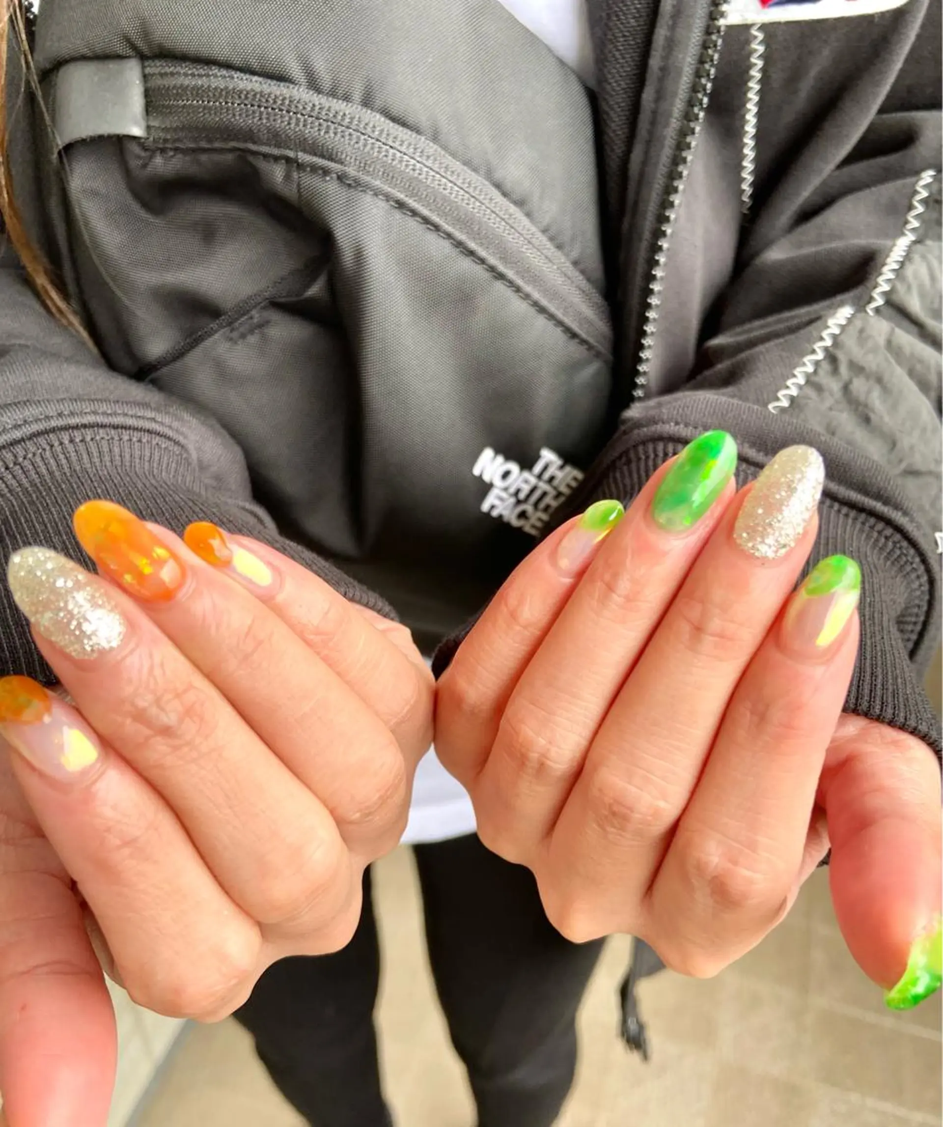 ネイル 氷ネイル・うるうるネイル オレンジ salon de oct.のネイルデザイン