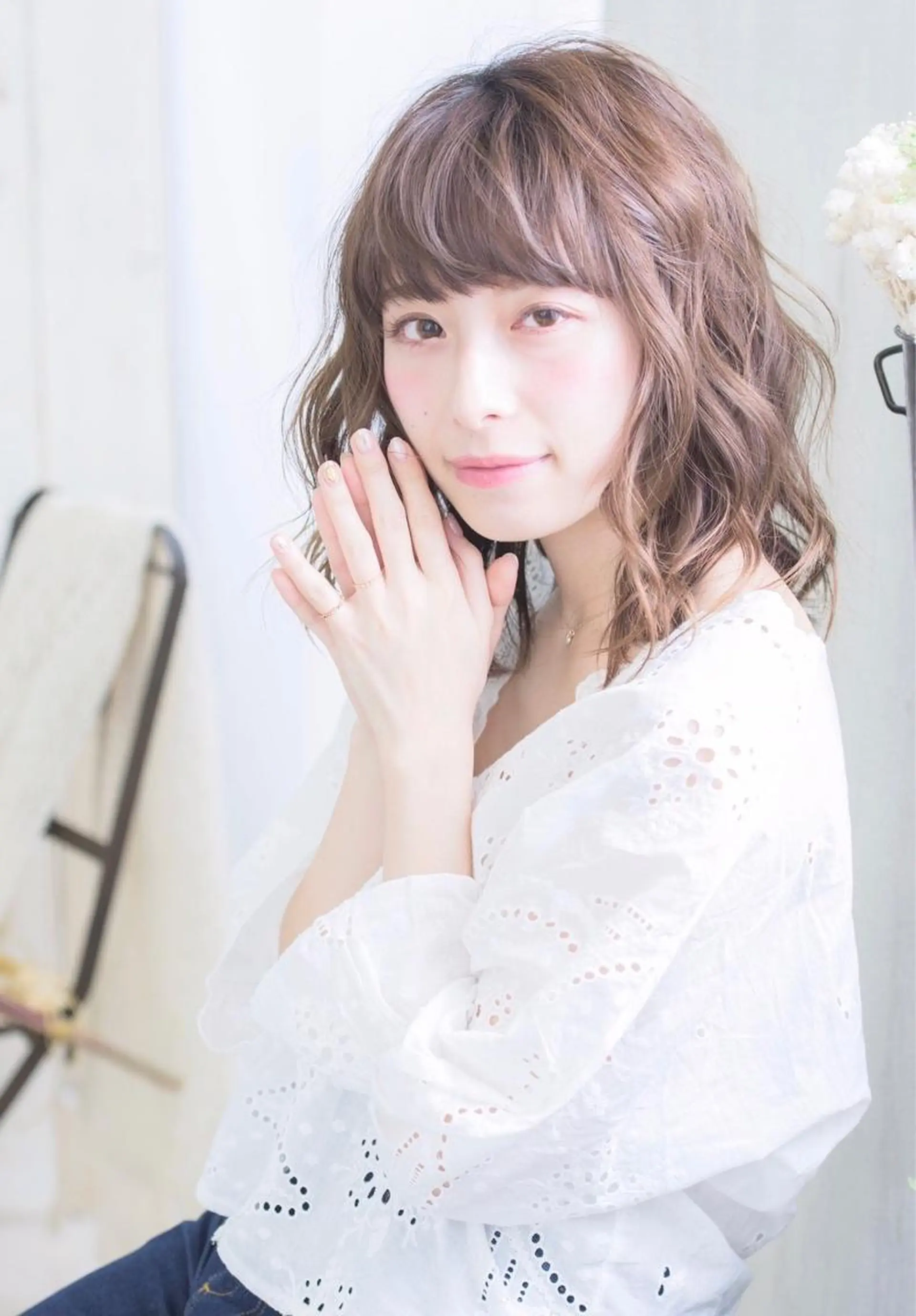 ミディアム カラー パーマ 山下 直人のヘアスタイル