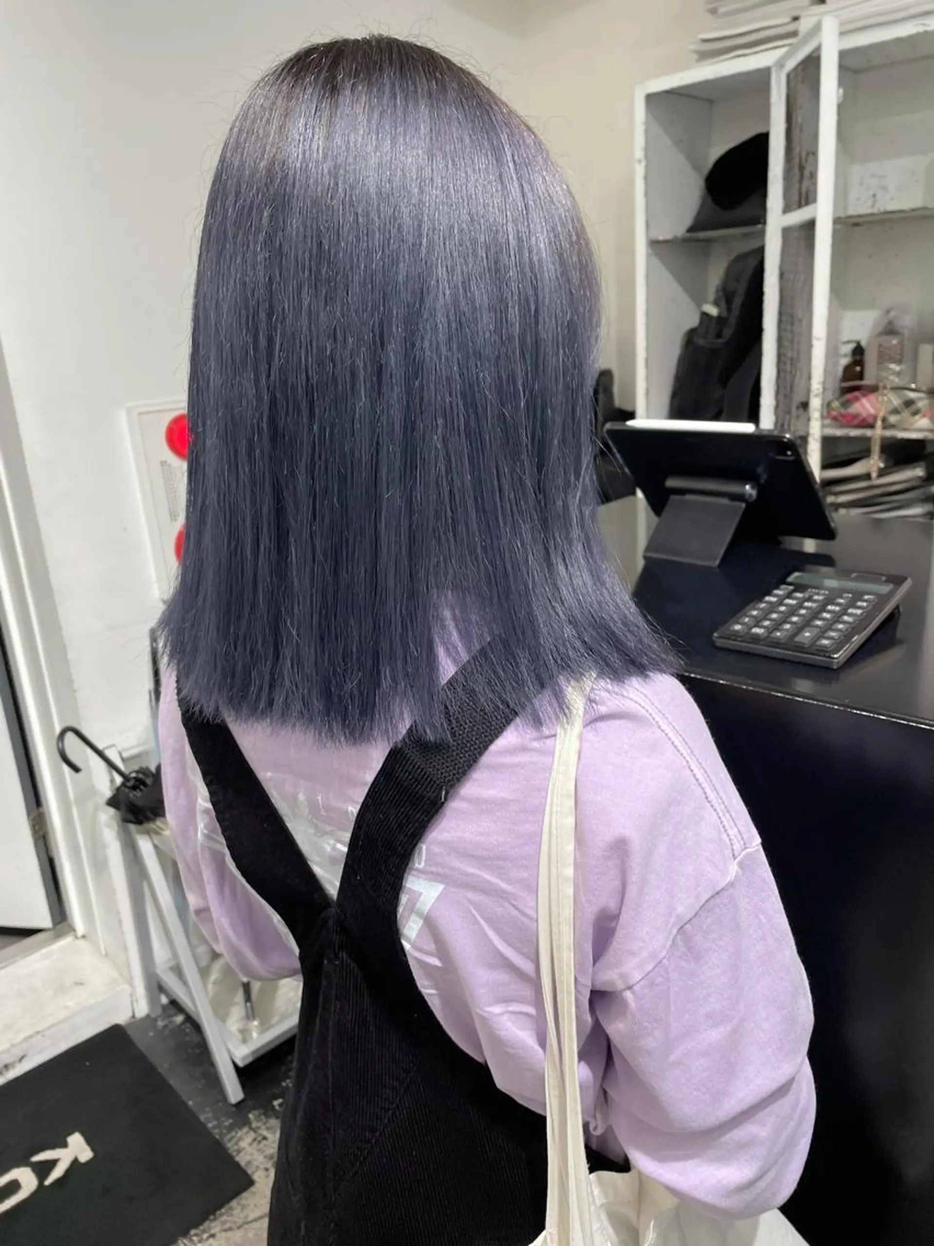 ミディアム カラー ヘアアレンジ ブリーチ ブルーカラー カット ヘアカラー トリートメント 艶ハイトーン/ヘア アレンジAYAKAのヘアスタイル