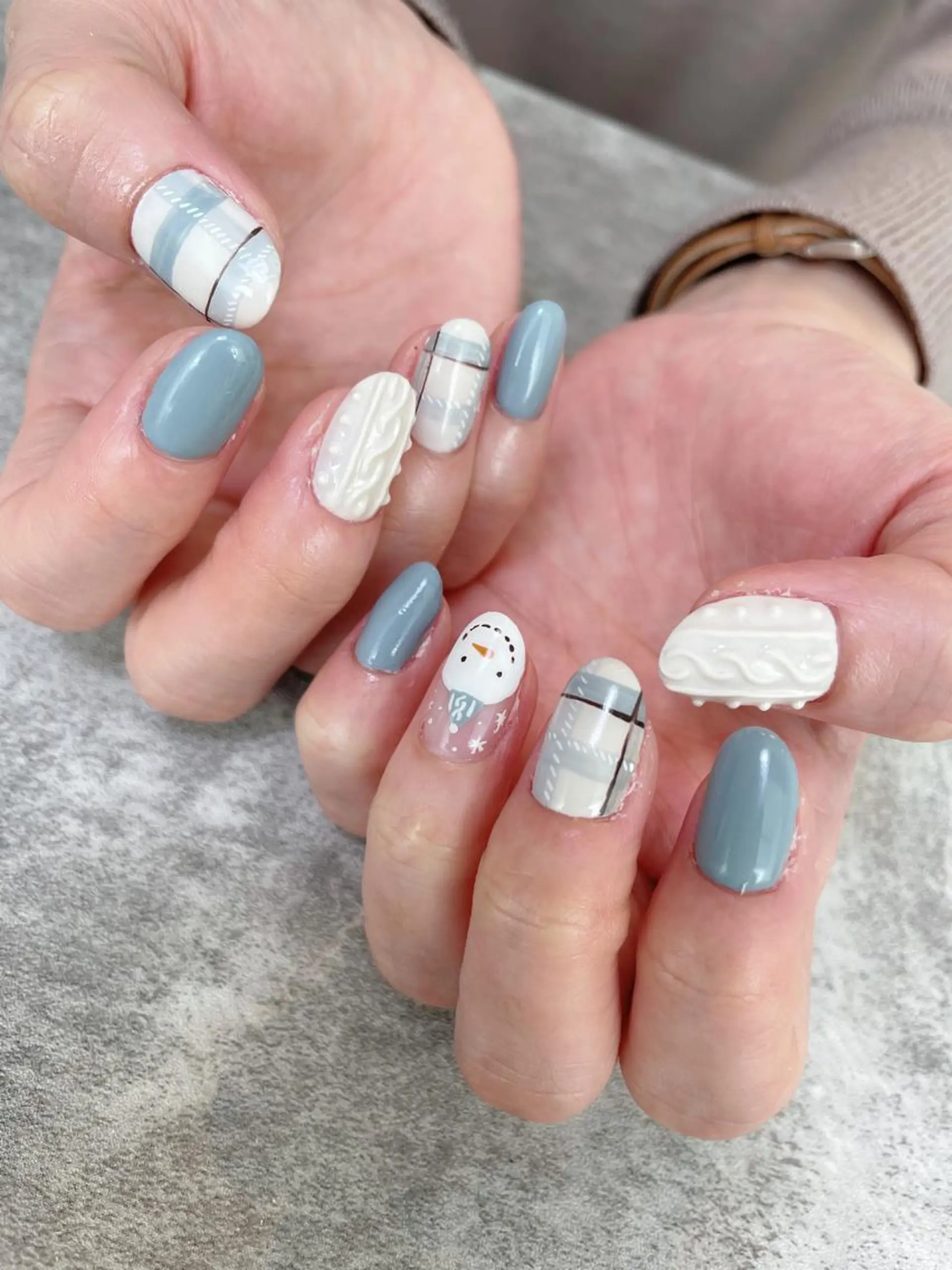 ネイル ブルー マットネイル 冬ネイル ハンドネイル ma riのネイルデザイン