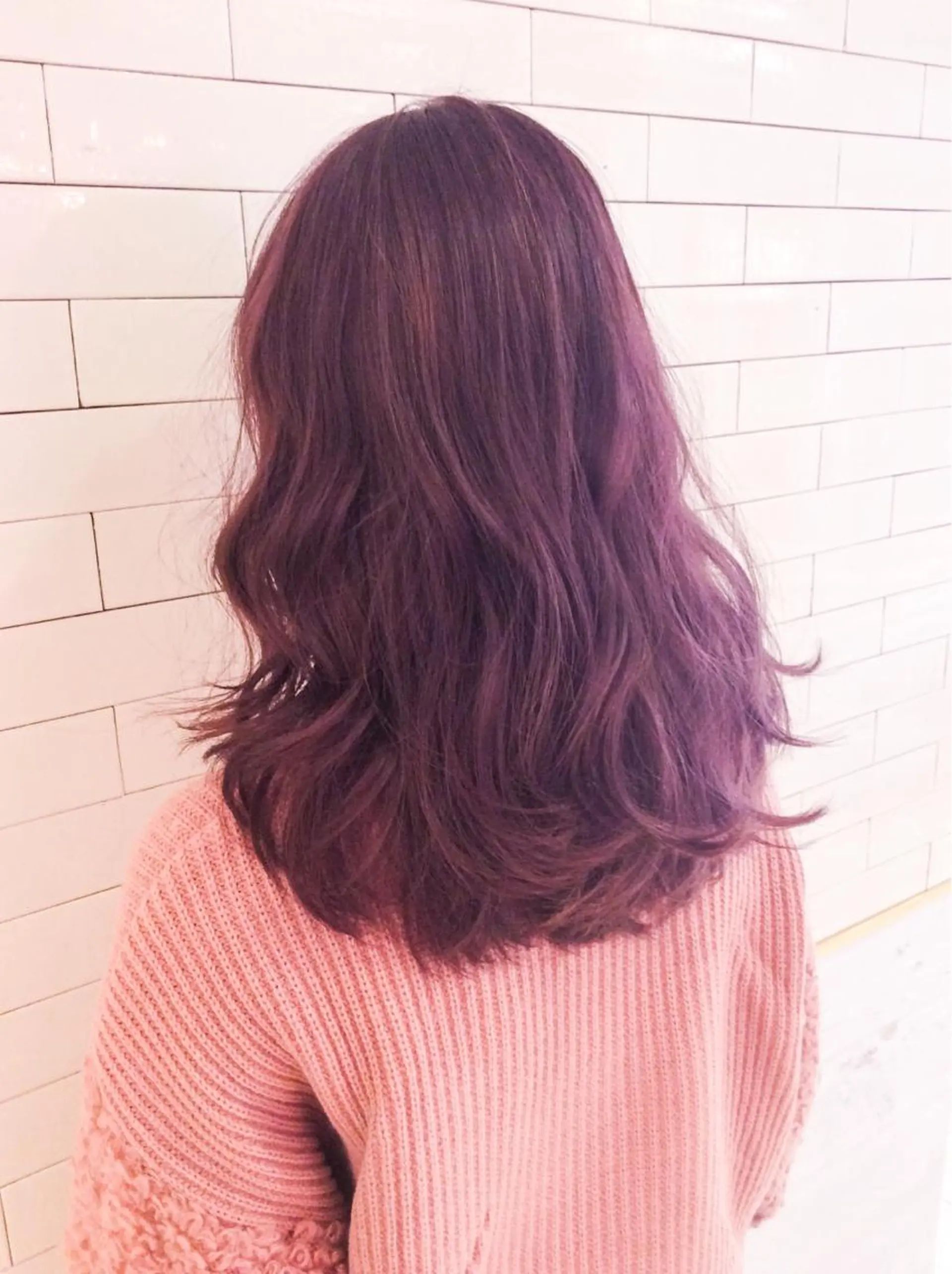 ミディアム カラー ラベンダーカラー レイヤーカット× 髪質改善たもりのヘアスタイル