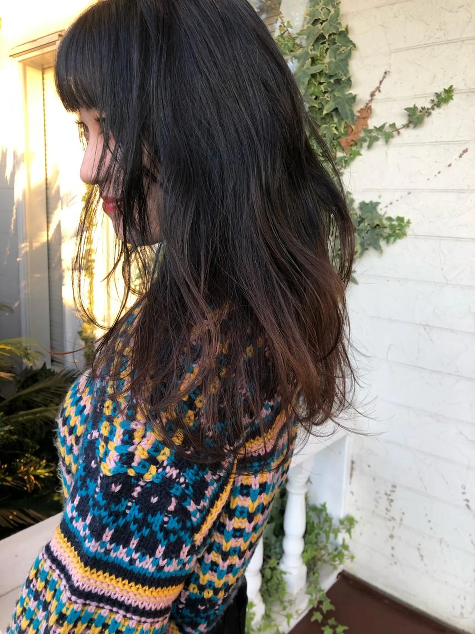 ロング カラー ブリーチ デザインカラー グラデーションカラー ブリーチなしカラー ヘアカラー トリートメント 江原 彩華のヘアスタイル