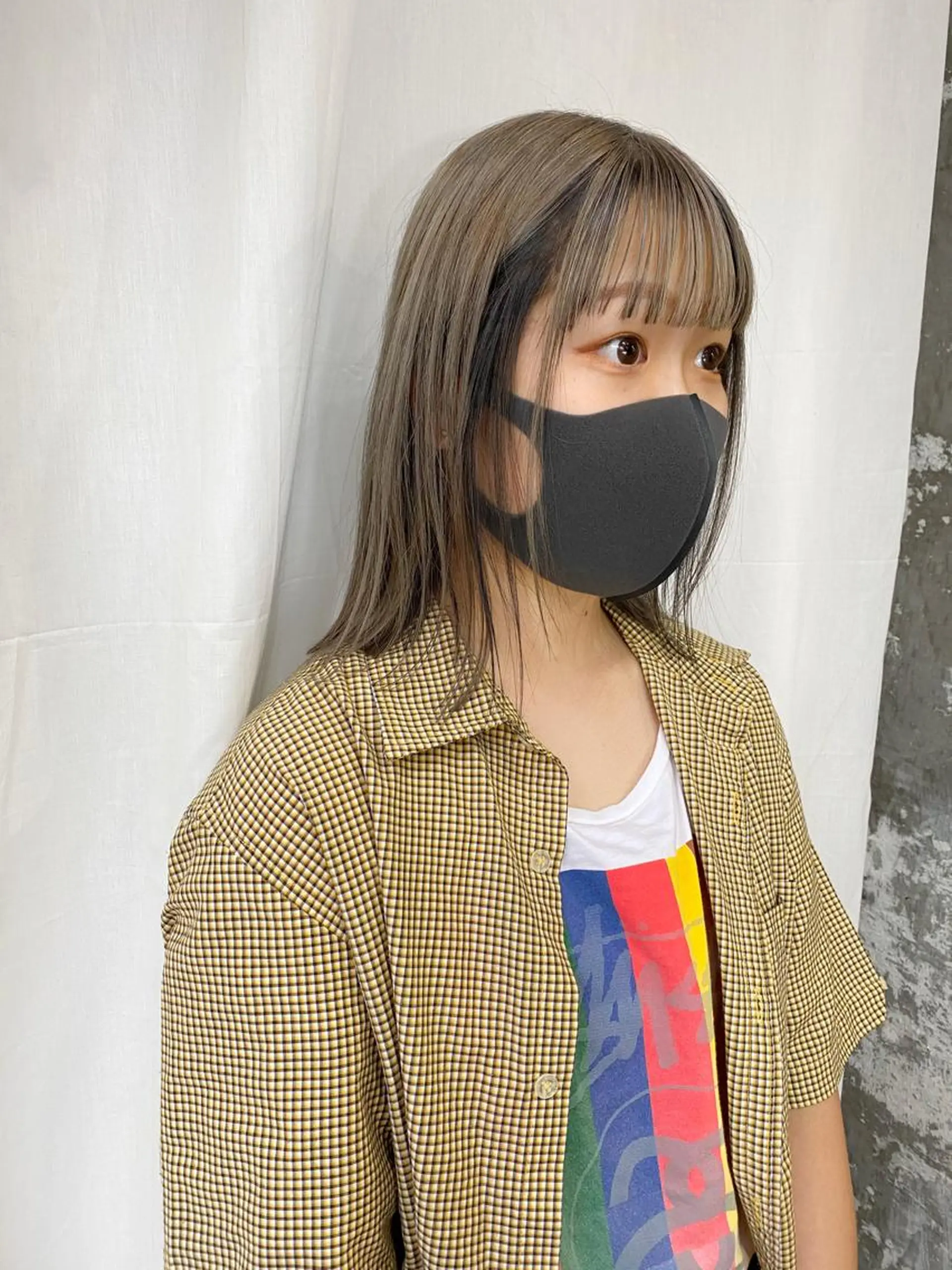 ミディアム カラー ベージュカラー ミルクティーベージュ カット ヘアカラー Piaコータロー ハイトーン&‪ボブのヘアスタイル