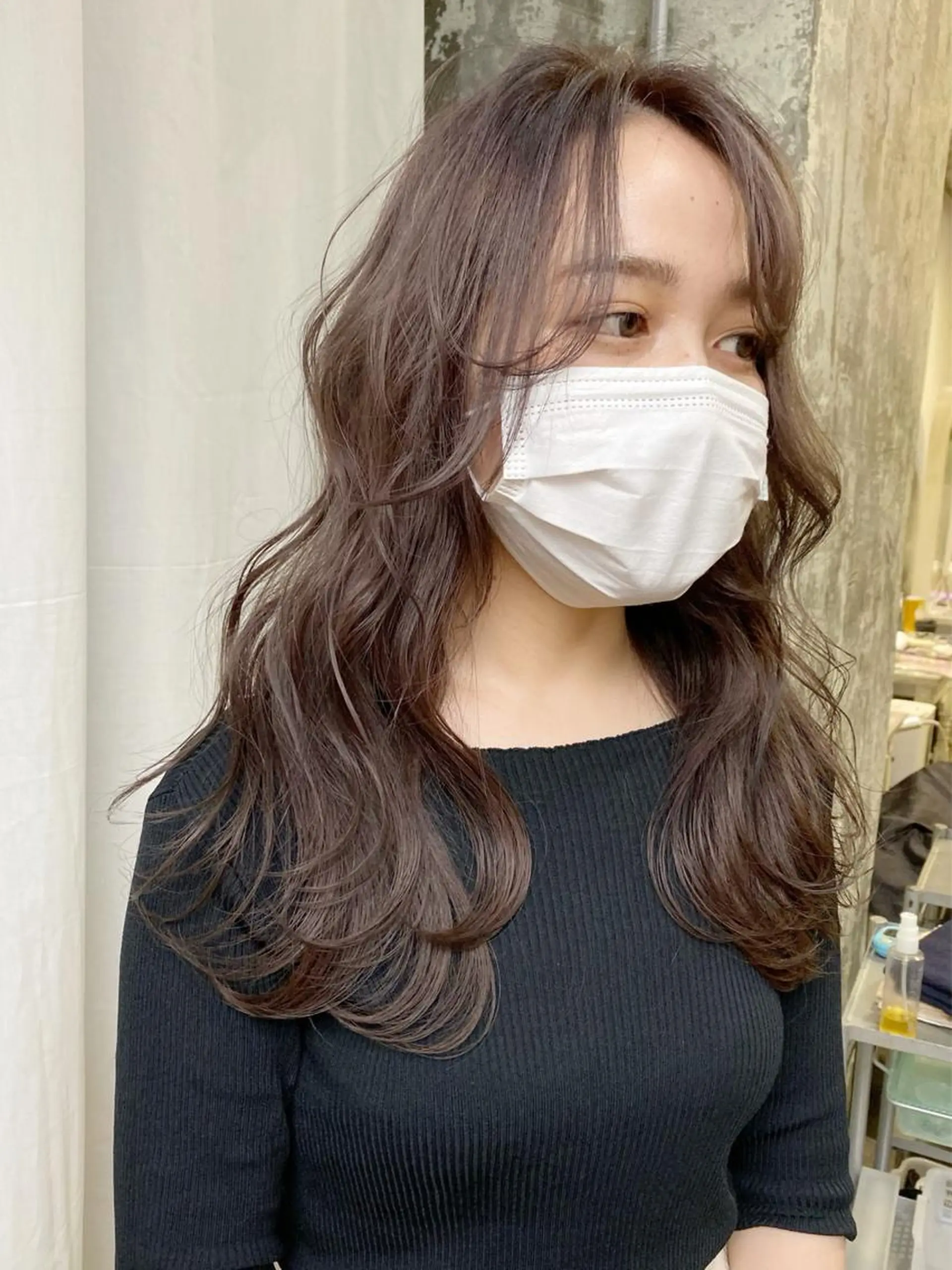 ロング カラー グレージュ ミルクティーグレージュ Piaコータロー ハイトーン&‪ボブのヘアスタイル