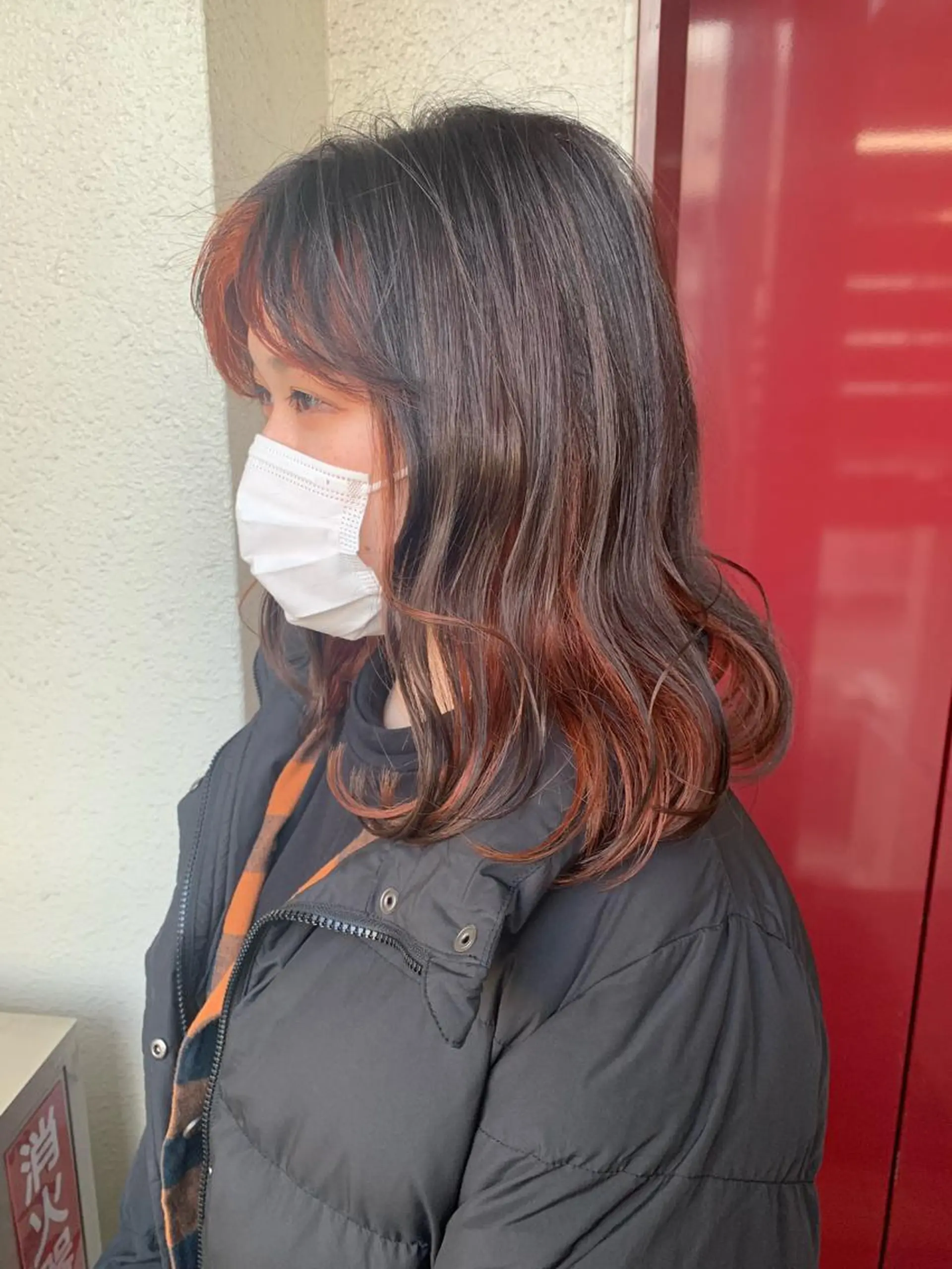 ミディアム カラー ヘアアレンジ インナーカラー オレンジ レッドカラー youres hair WEST所属・ウルトワ髪質改善 ディレクター/熊倉都のヘアスタイル