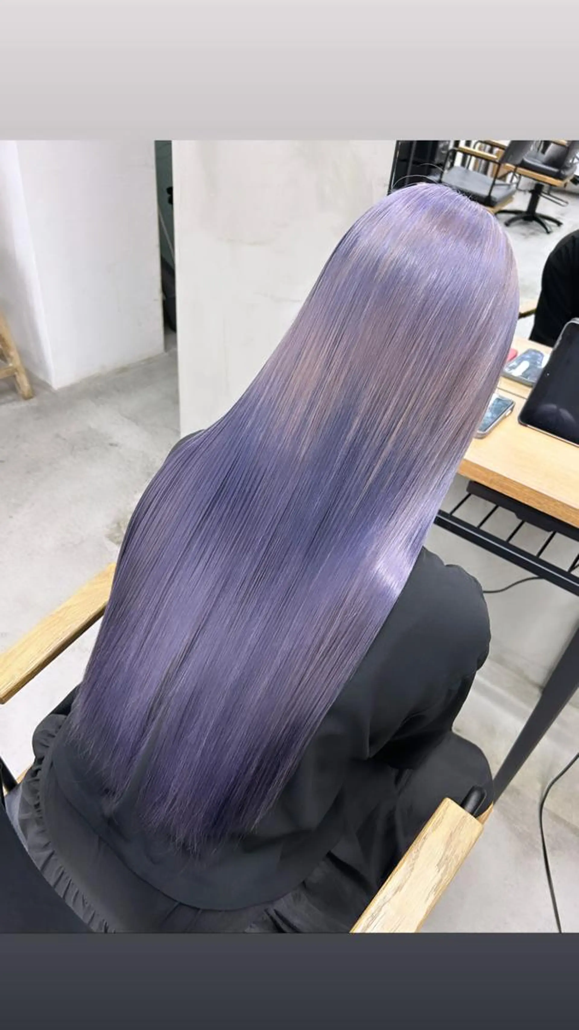 ロング カラー ラベンダーカラー カット ヘアカラー トリートメント 🧸艶々韓国ヘア 🧁mizunaのヘアスタイル