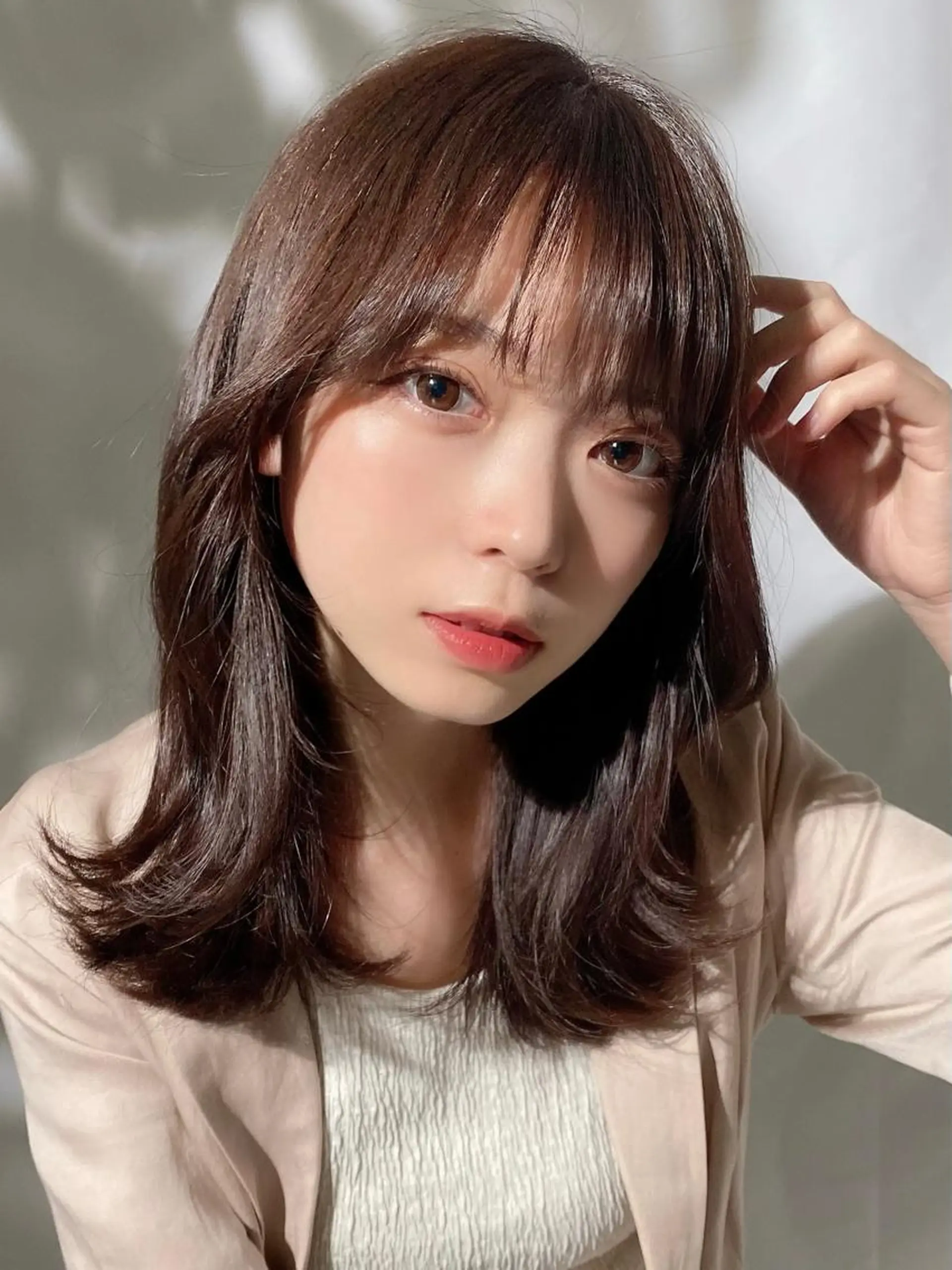 ミディアム ミディアムレイヤー くびれヘア レイヤーカット カット ヘアカラー トリートメント 🧡くびれヘア/前髪 顔周り🧡久原結衣のヘアスタイル