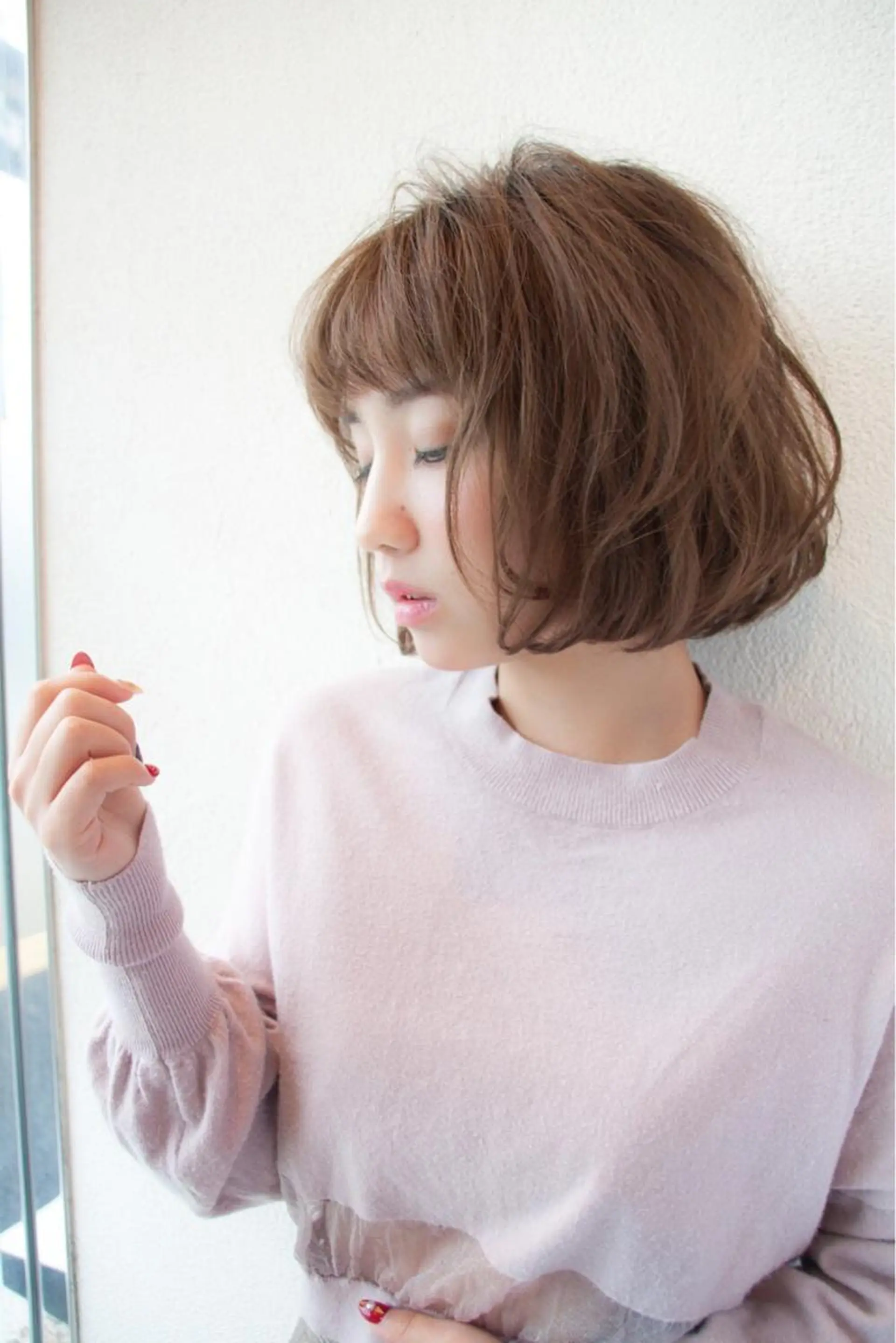 ミディアム カラー 透明感カラー グレージュ RESBORN所属・長岡 大偉のヘアスタイル