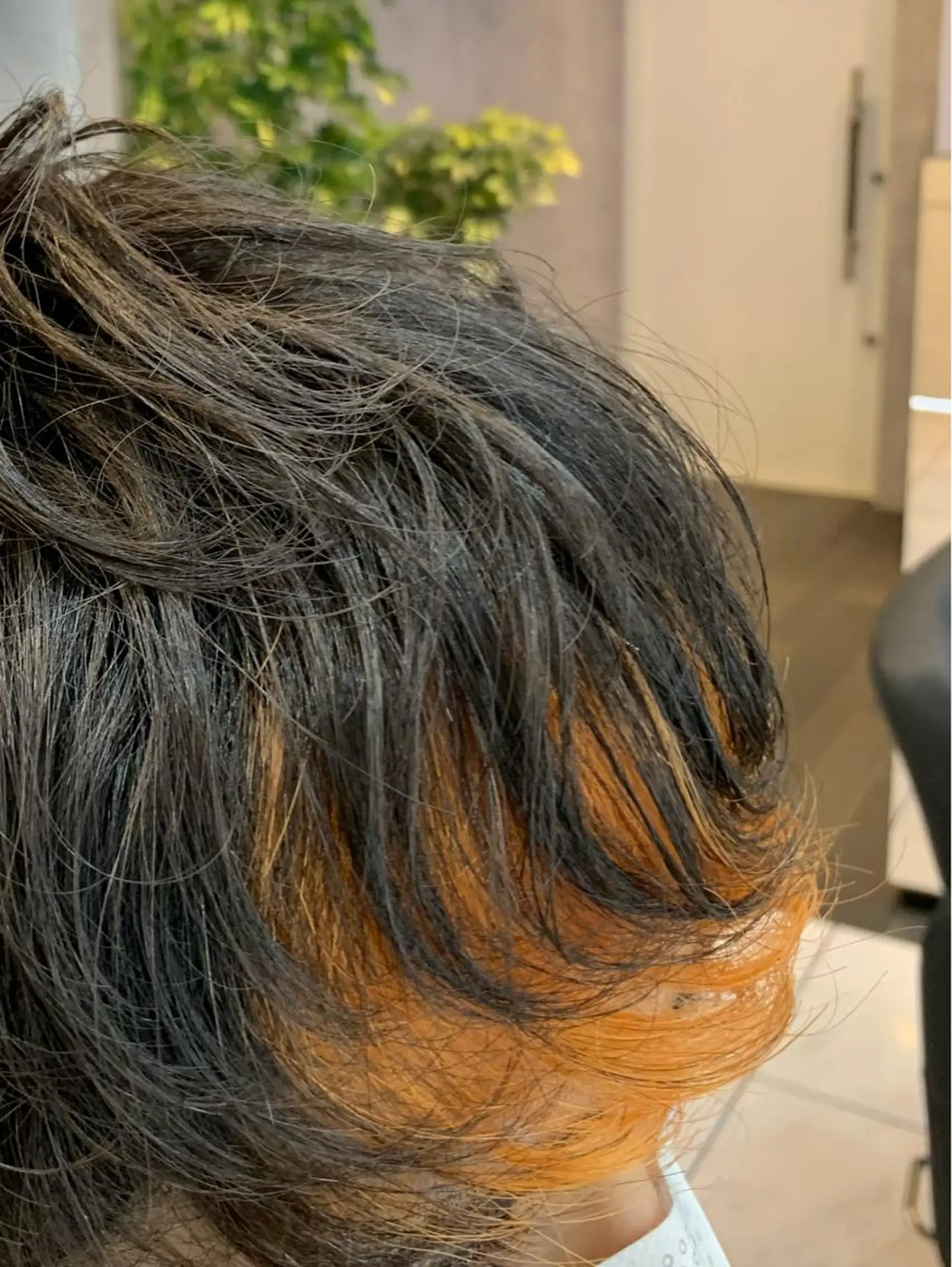 ショート カラー メンズ メンズブリーチ ミストバング ブリーチ フェイスフレーミング オレンジ 透明感/ブリーチ縮毛 /髪質改善/星野純一のヘアスタイル