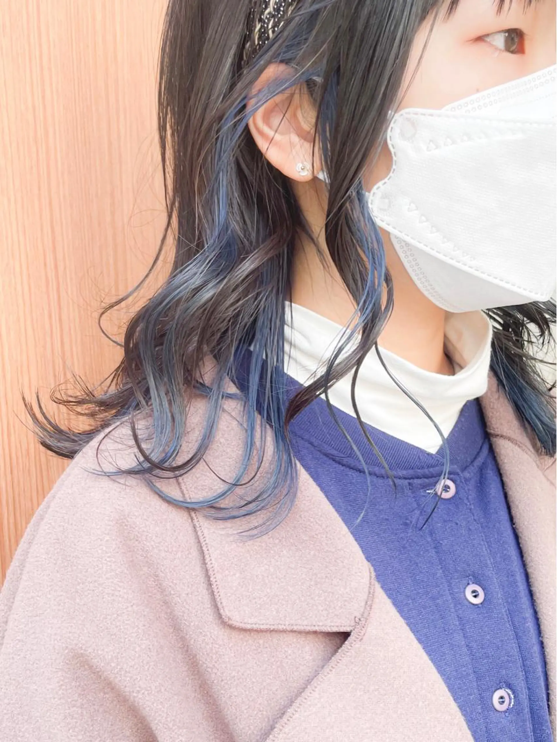 セミロング カラー ブルーカラー インナーカラー ヘアカラー ✨カラー支持No.1 🧸ワキ カナコ🧸のヘアスタイル