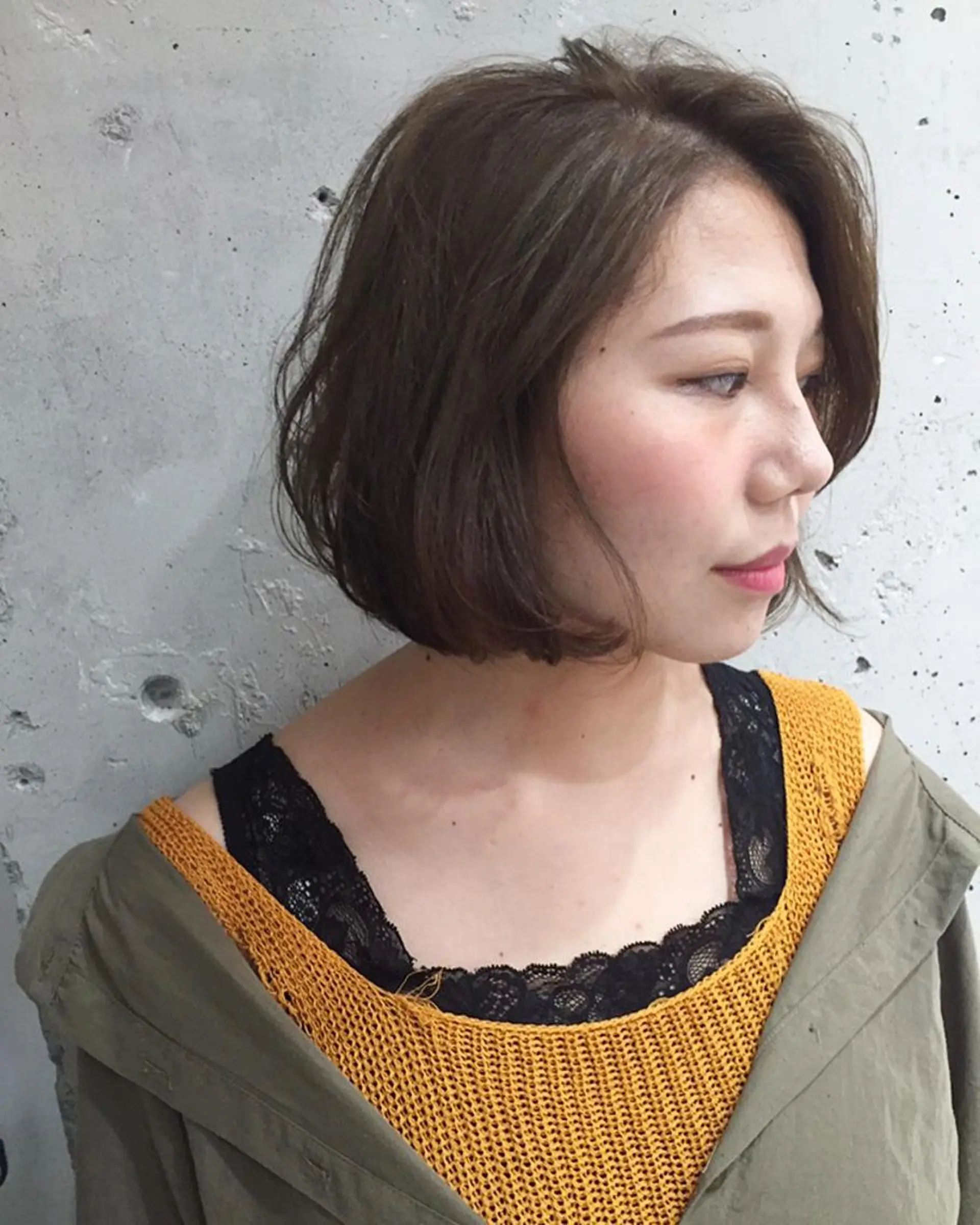 ミディアム カット パーマ to heart 十三店所属・ユ イのヘアスタイル