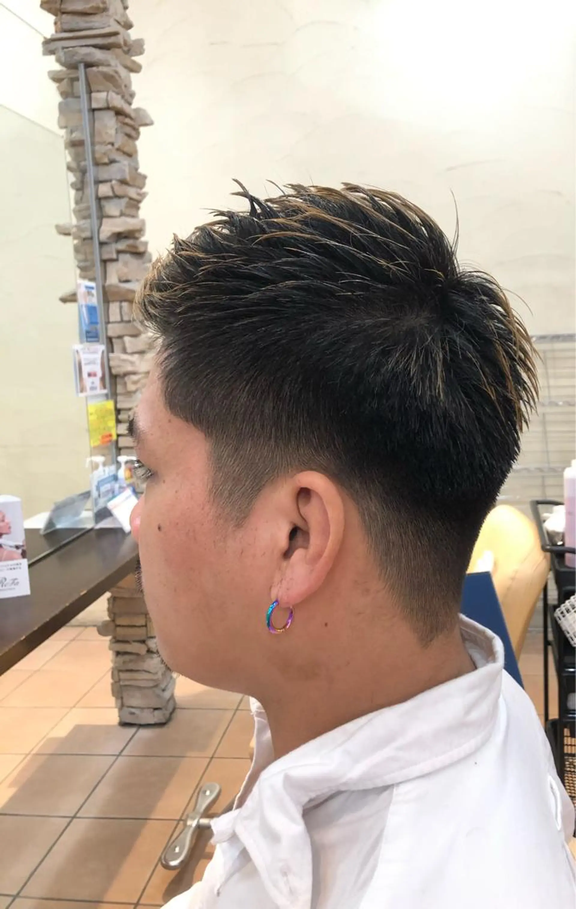 メンズ フェードカット モヒカン 地毛風ストレート ⚡️下ノ村柊斗⚡️のヘアスタイル