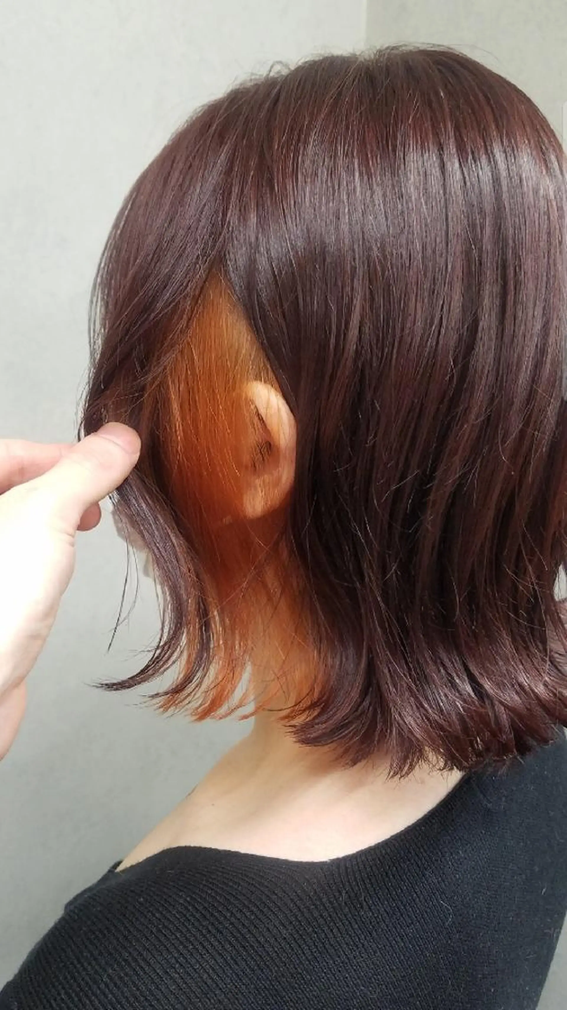 ミディアム カラー オレンジ カット ヘアカラー トリートメント レイヤー/ショート /山田譲治✂️のヘアスタイル