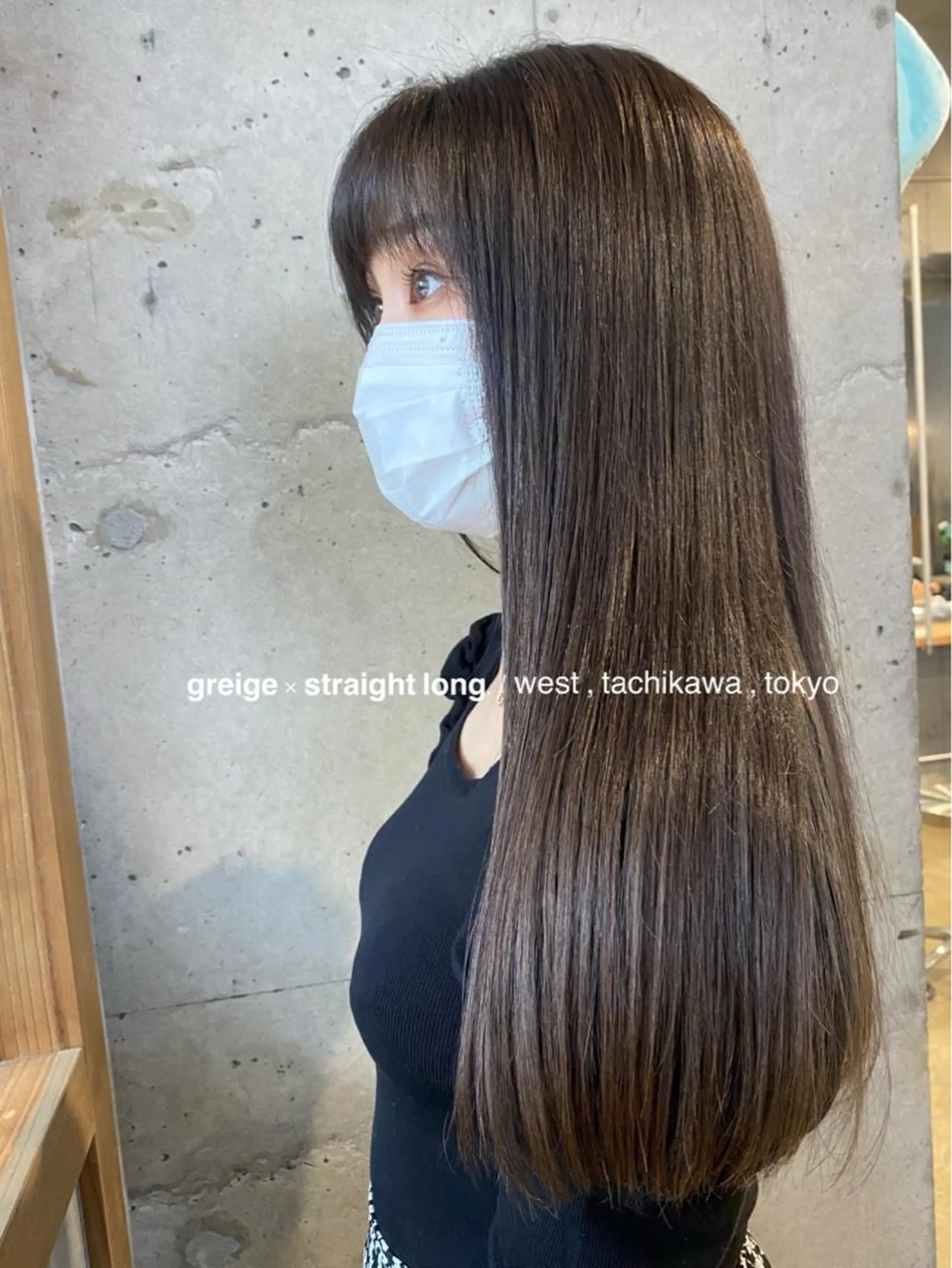 ロング カラー アッシュ アッシュグレー アッシュグレージュ 透明感カラー ダークグレー 竹嶌 健吾のヘアスタイル