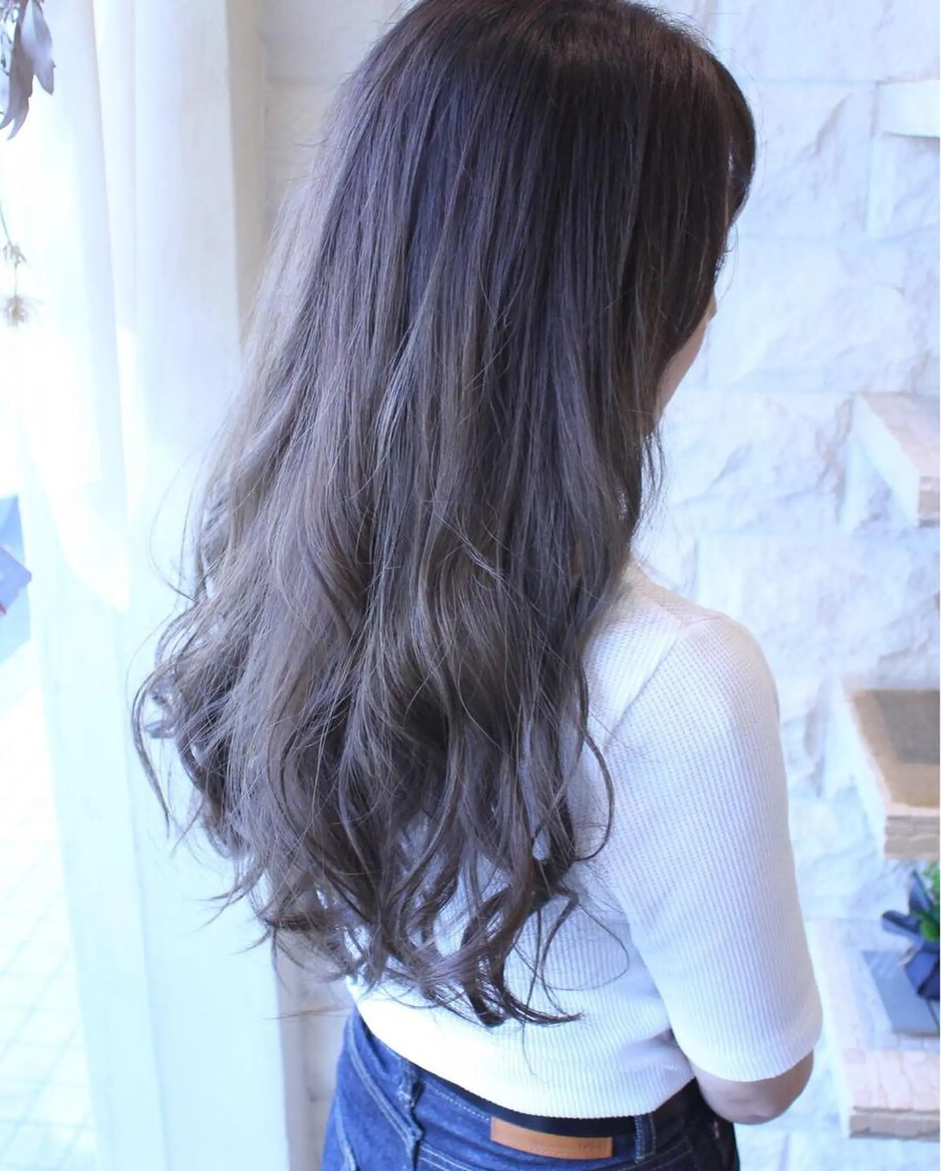 ロング カラー アッシュ パーマ 土居 正季のヘアスタイル