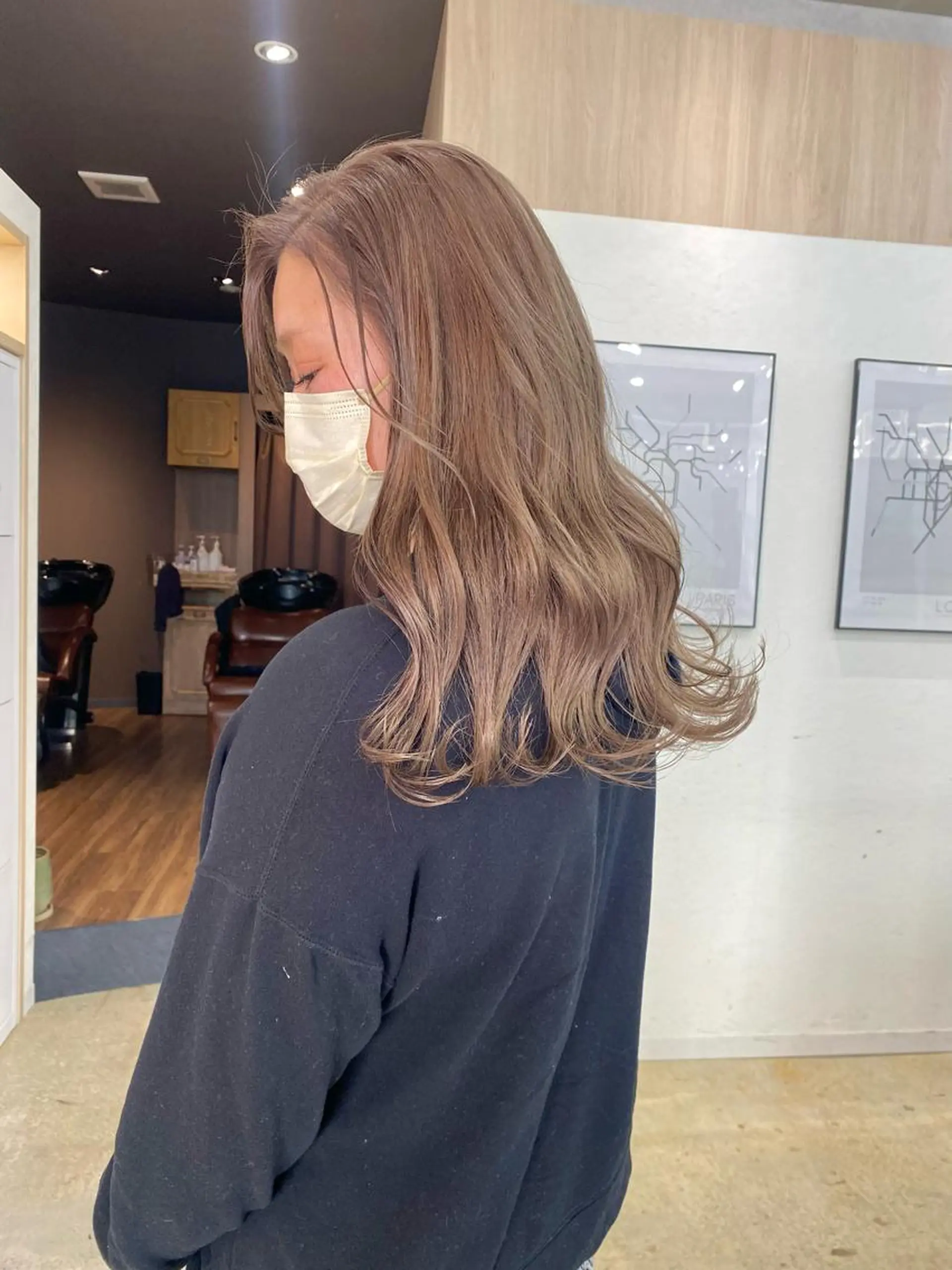 セミロング カラー ヘアアレンジ ヘアカラー ♡韓国風ヘア 🐈♡MIHOのヘアスタイル