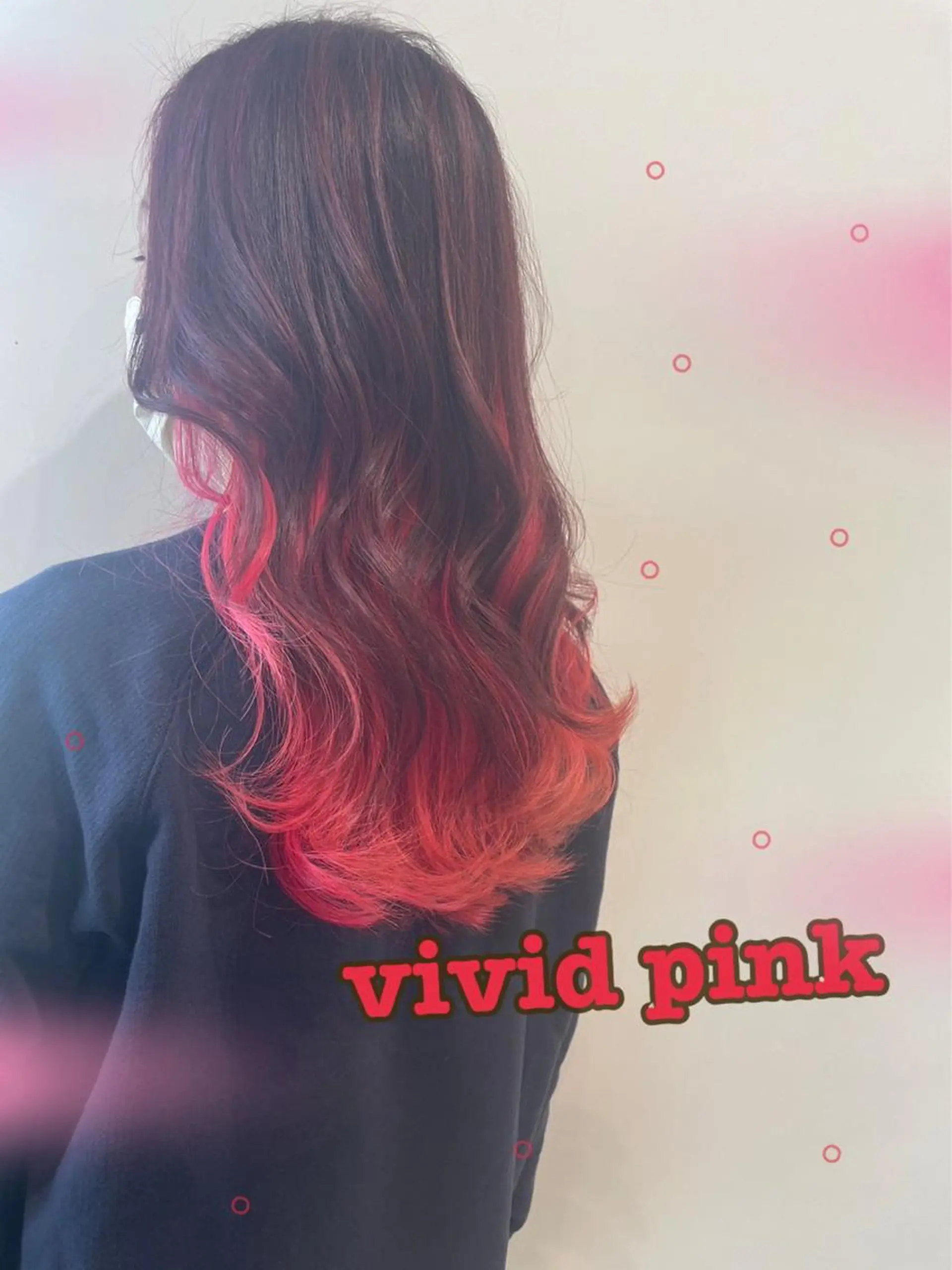 ロング カラー ピンクカラー カット ヘアカラー 南上 野々佳のヘアスタイル