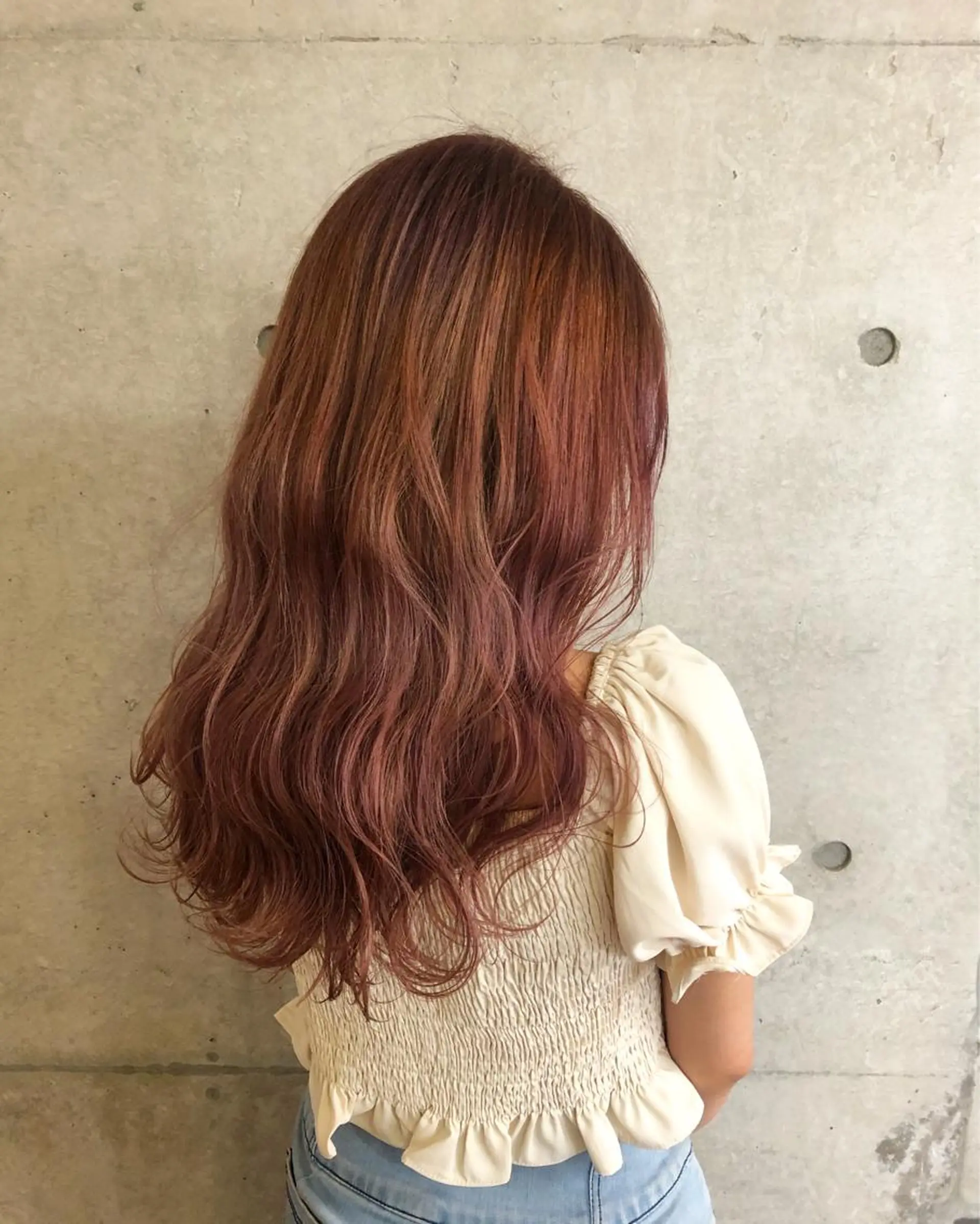 ロング カラー ピンクカラー nagisa /縮毛矯正のヘアスタイル