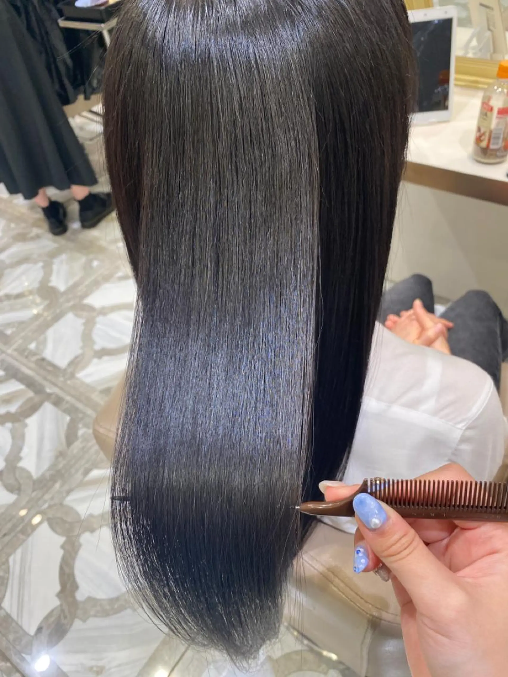 ロング カラー パーマ カット 縮毛矯正 トリートメント 💙美髪救世主💙 関華蓮のヘアスタイル