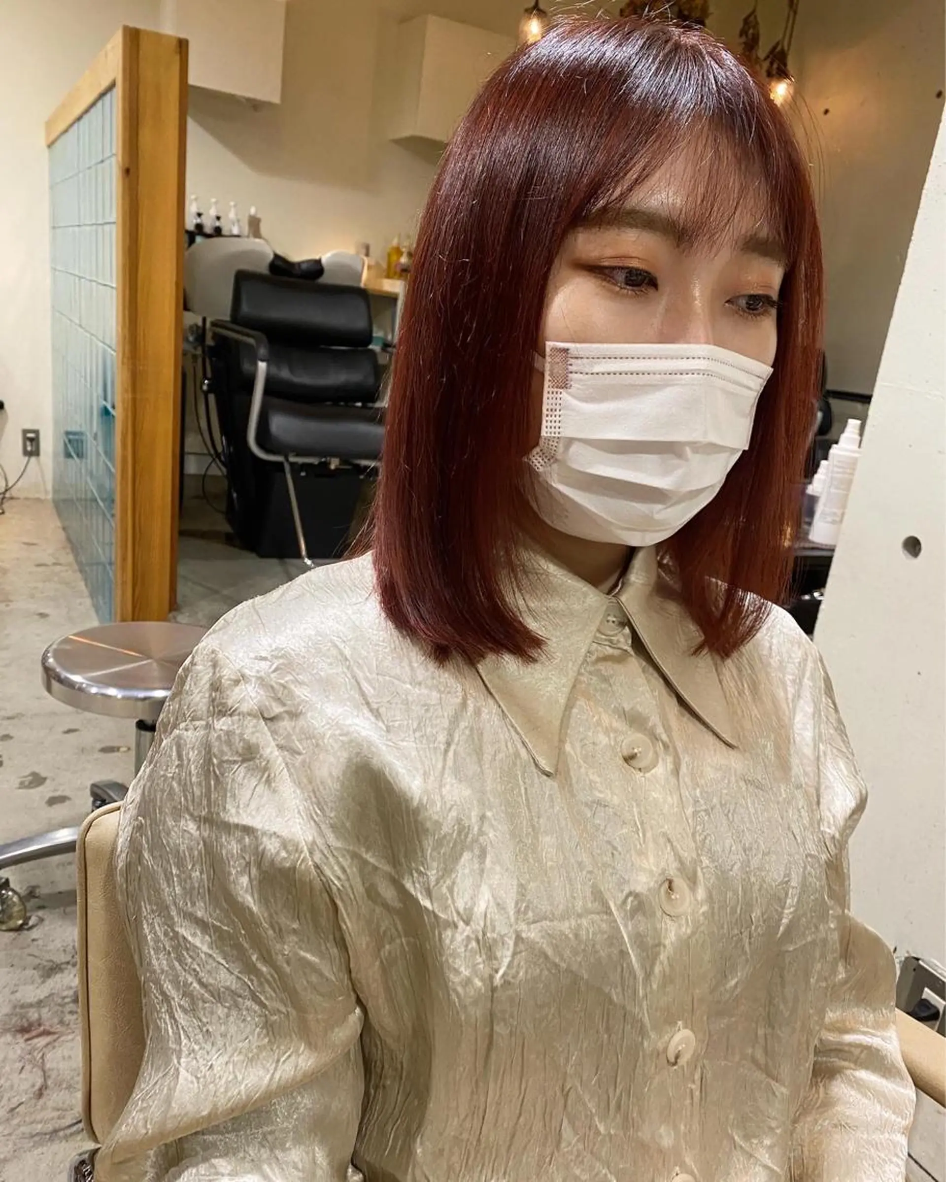 セミロング カラー パーマ美容師 hanaのヘアスタイル