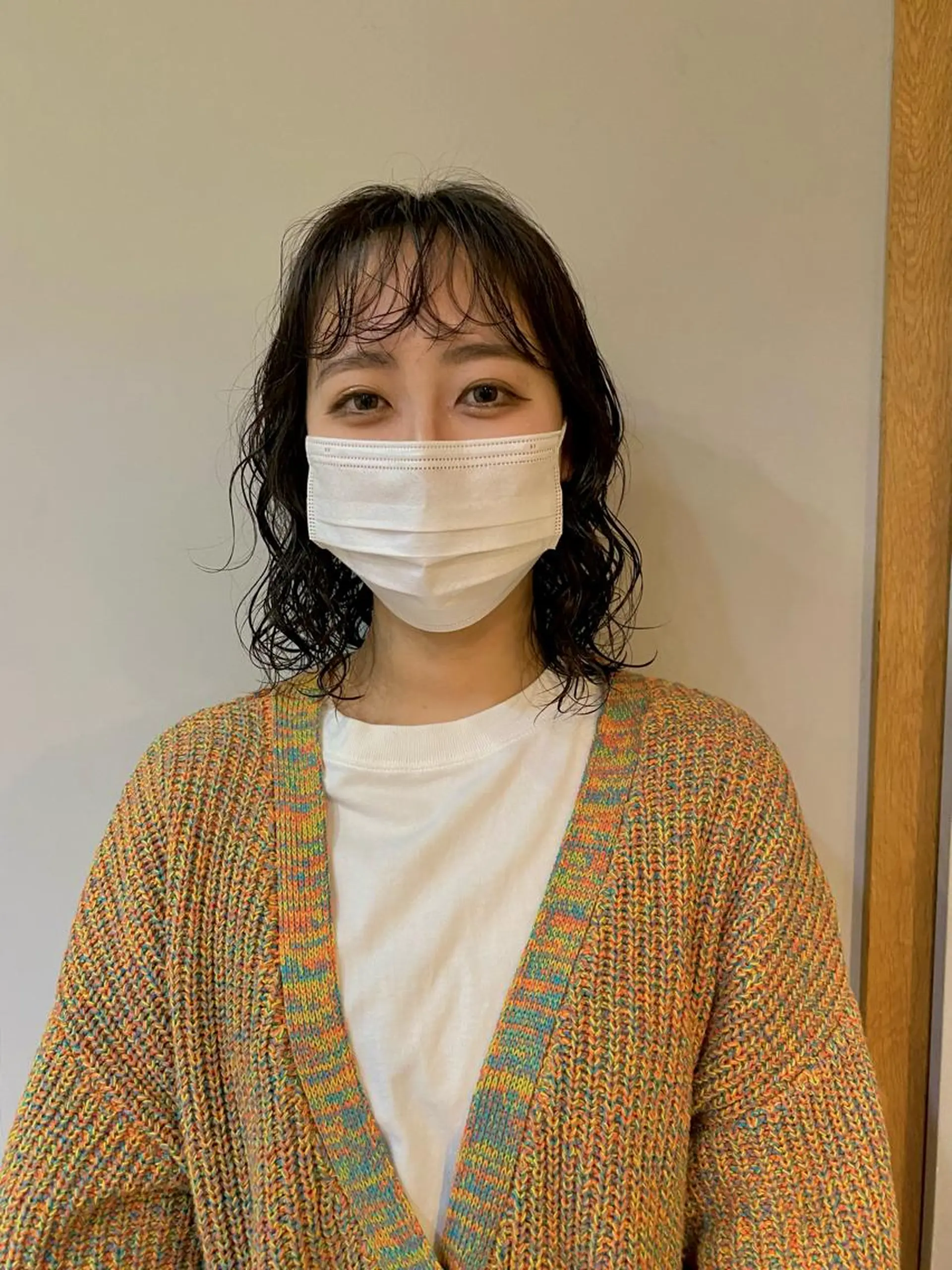 ミディアム パーマ カット ヘアカラー トリートメント 店長　ショート& パーマ　坂本のヘアスタイル