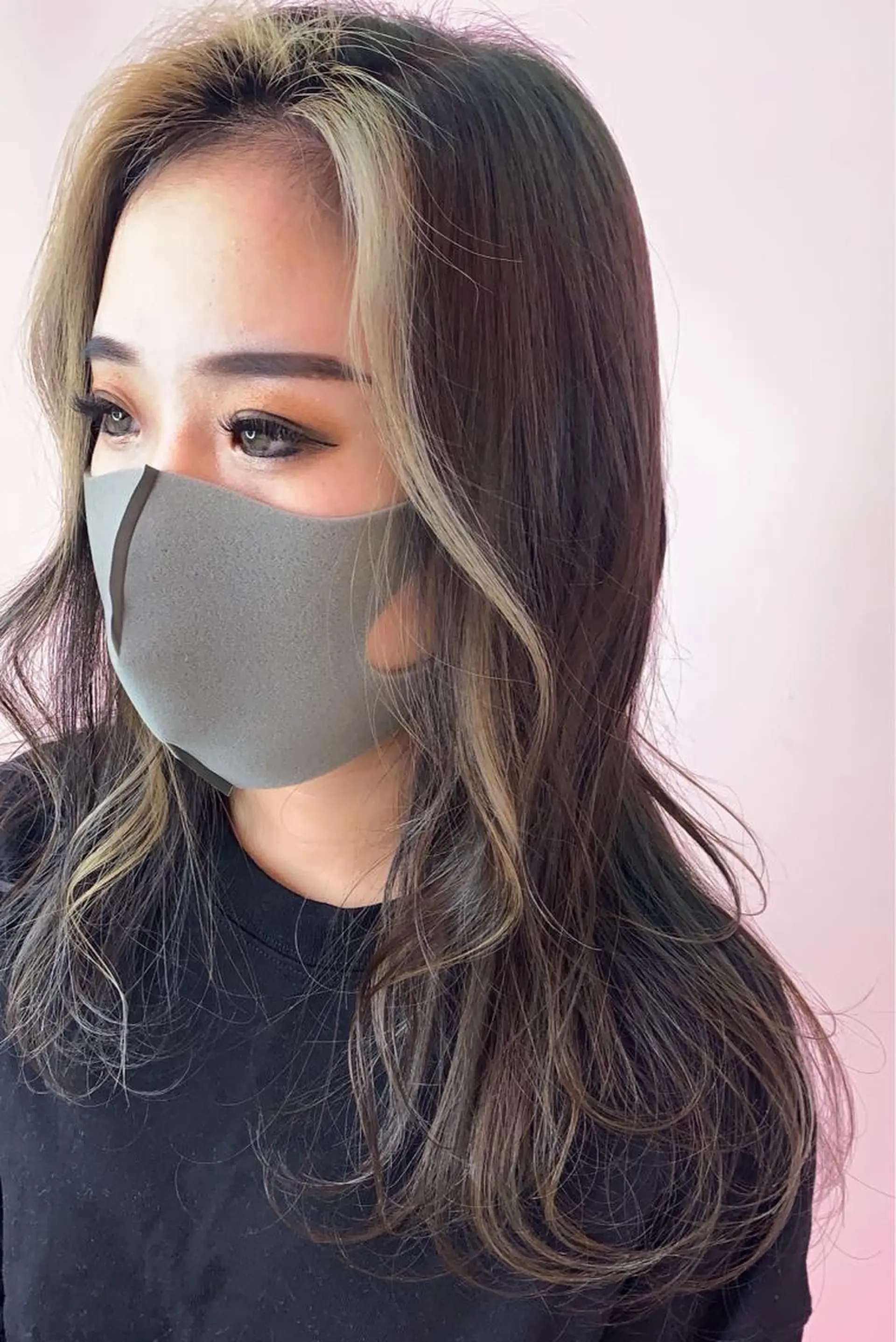 ロング カラー ミストバング ブリーチ フェイスフレーミング 心斎橋/ブリーチ minamiのヘアスタイル