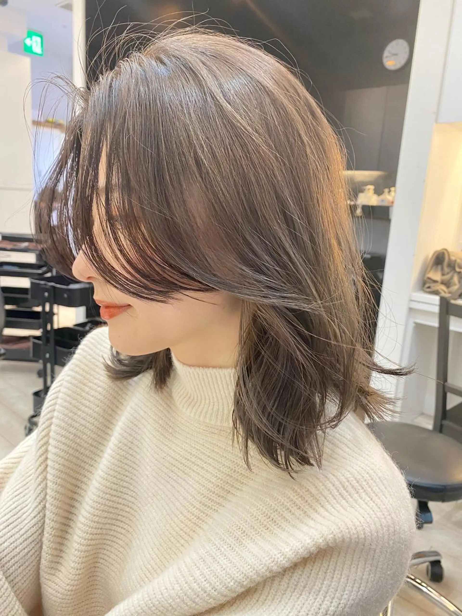 ミディアム カラー パーマ ヘアアレンジ 似合わせカット 小顔カット 渋谷✨yuto✨全 メニュー得意です🙏のヘアスタイル