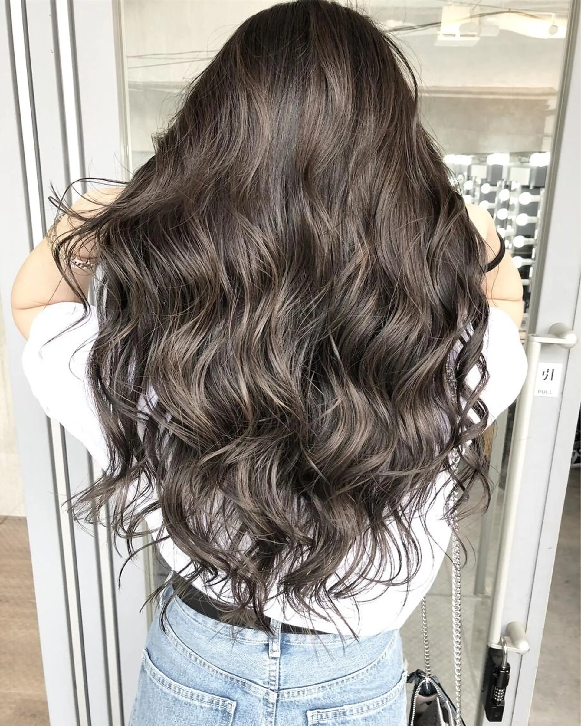 ロング カラー ブルーカラー ブルージュ レイヤーカット BLend 渋谷のヘアスタイル