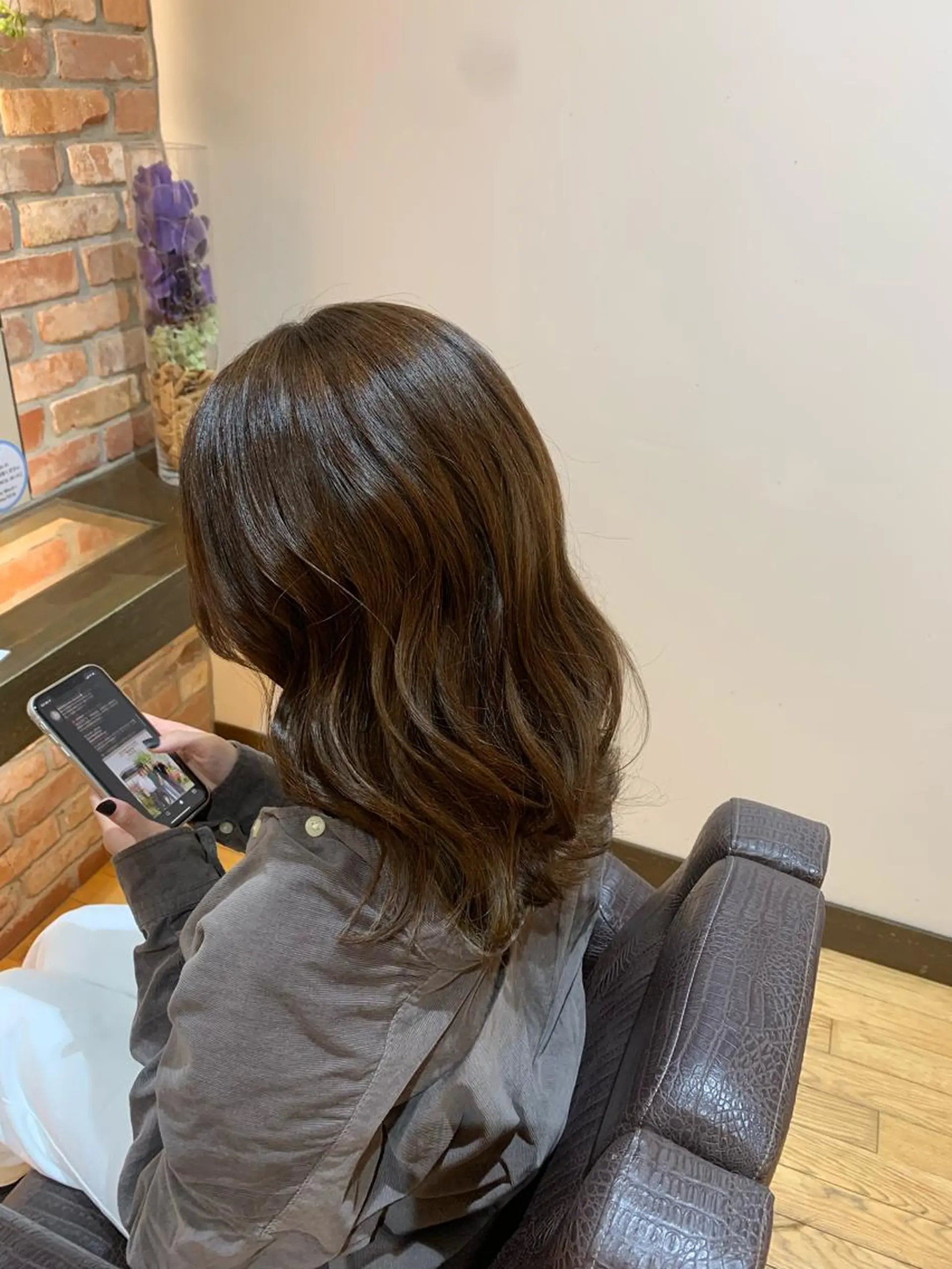 ミディアム カラー カット ヘアカラー トリートメント 透明感美肌カラー/ 岡田澪香のヘアスタイル