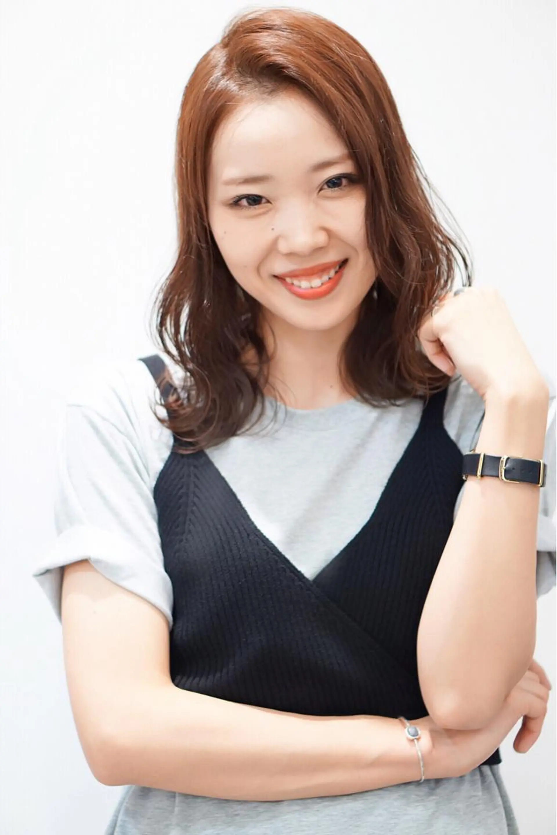 ミディアム カラー ピンクカラー ディレクター ノナカのヘアスタイル