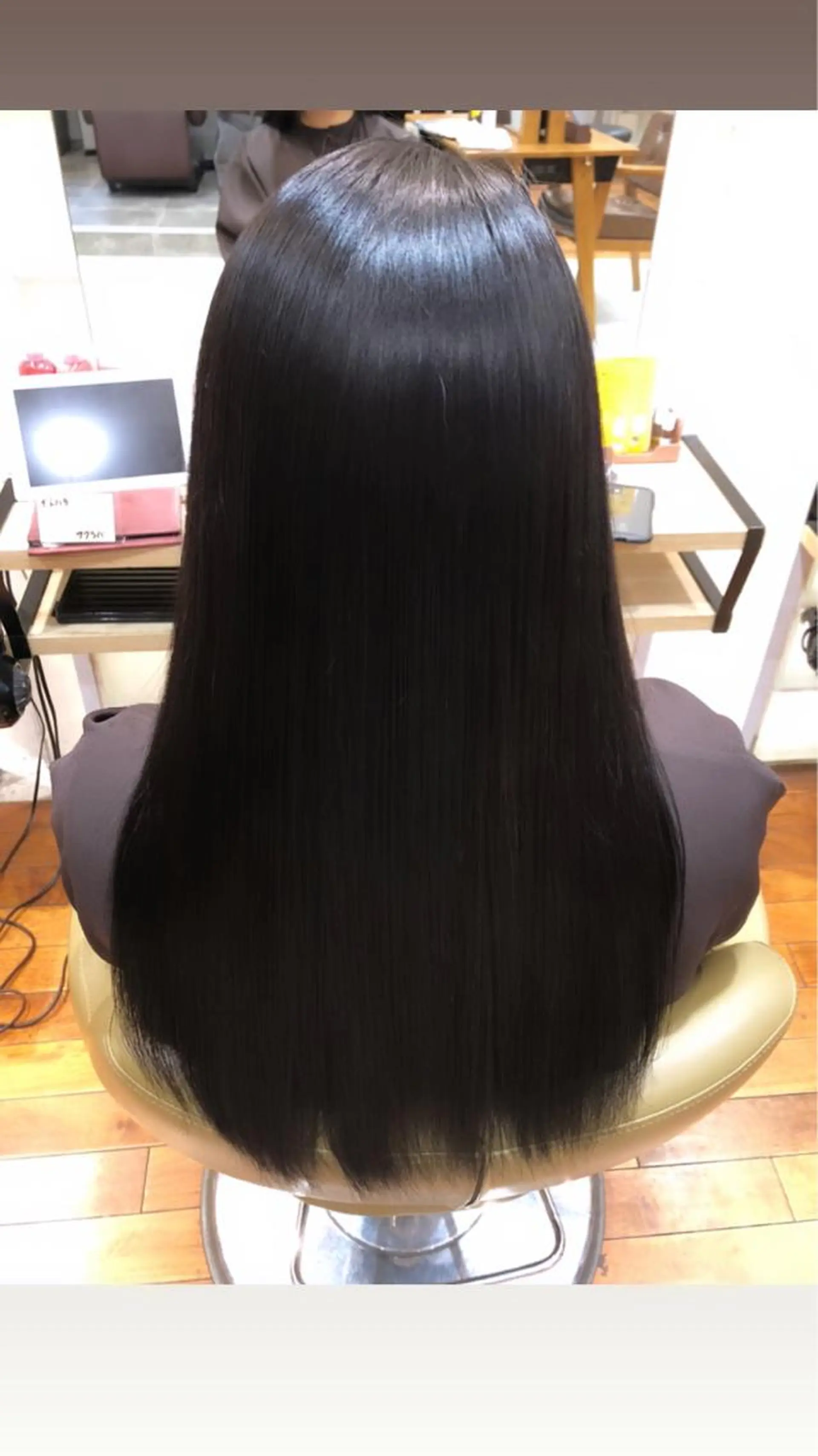 ロング カラー ハイダメージ毛 縮毛矯正のヘアスタイル