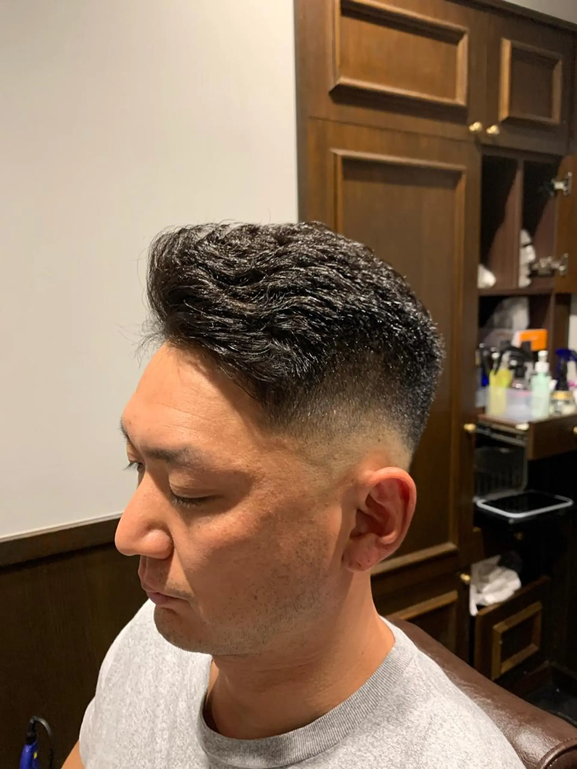 ショート パーマ メンズ ヒロ銀座 バーバーショップ神楽坂所属・ひらお あおとのヘアスタイル