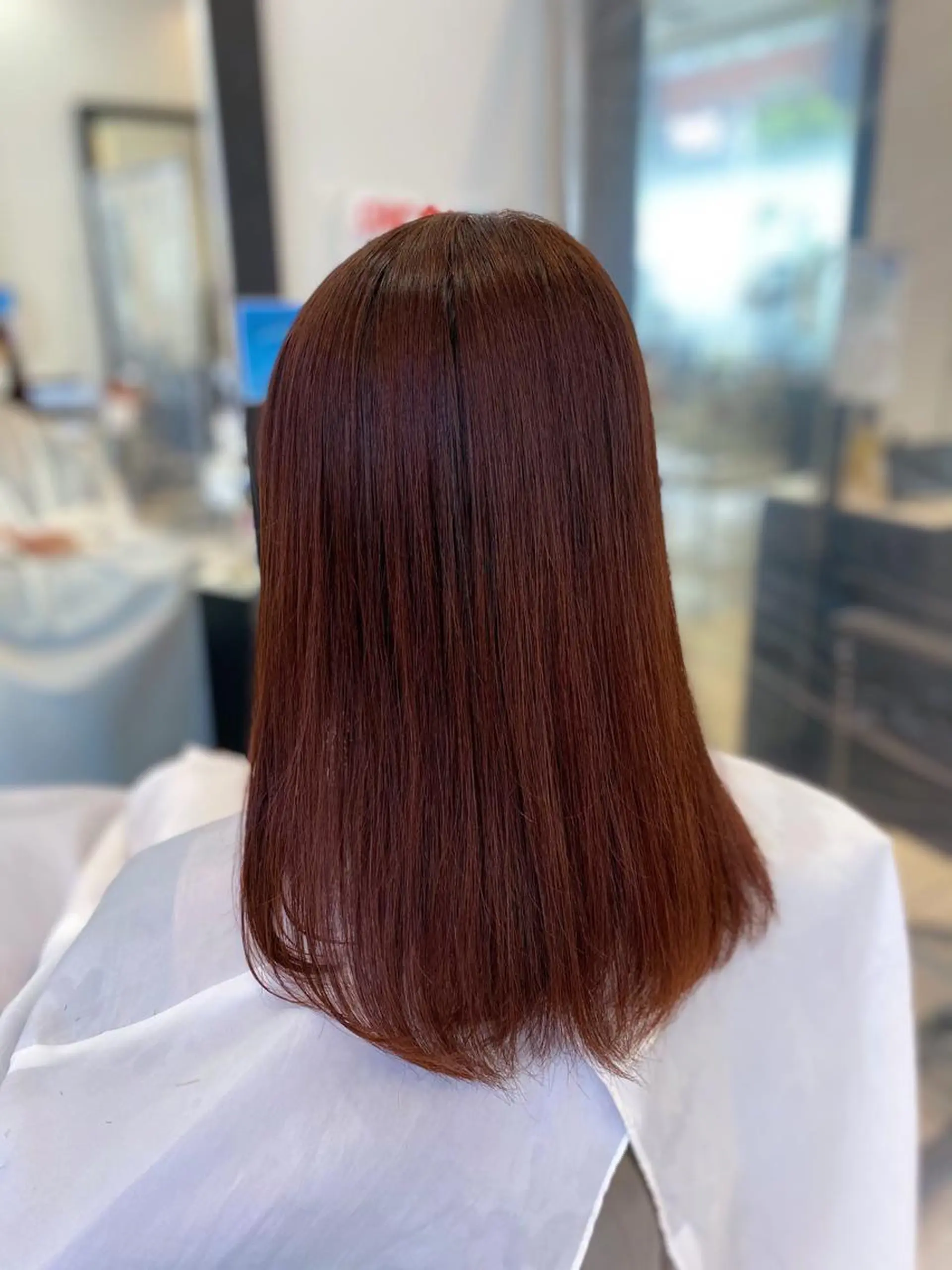 ミディアム ヘアカラー トリートメント YASU🍎ボブ/ 赤系カラー/髪質改善のヘアスタイル