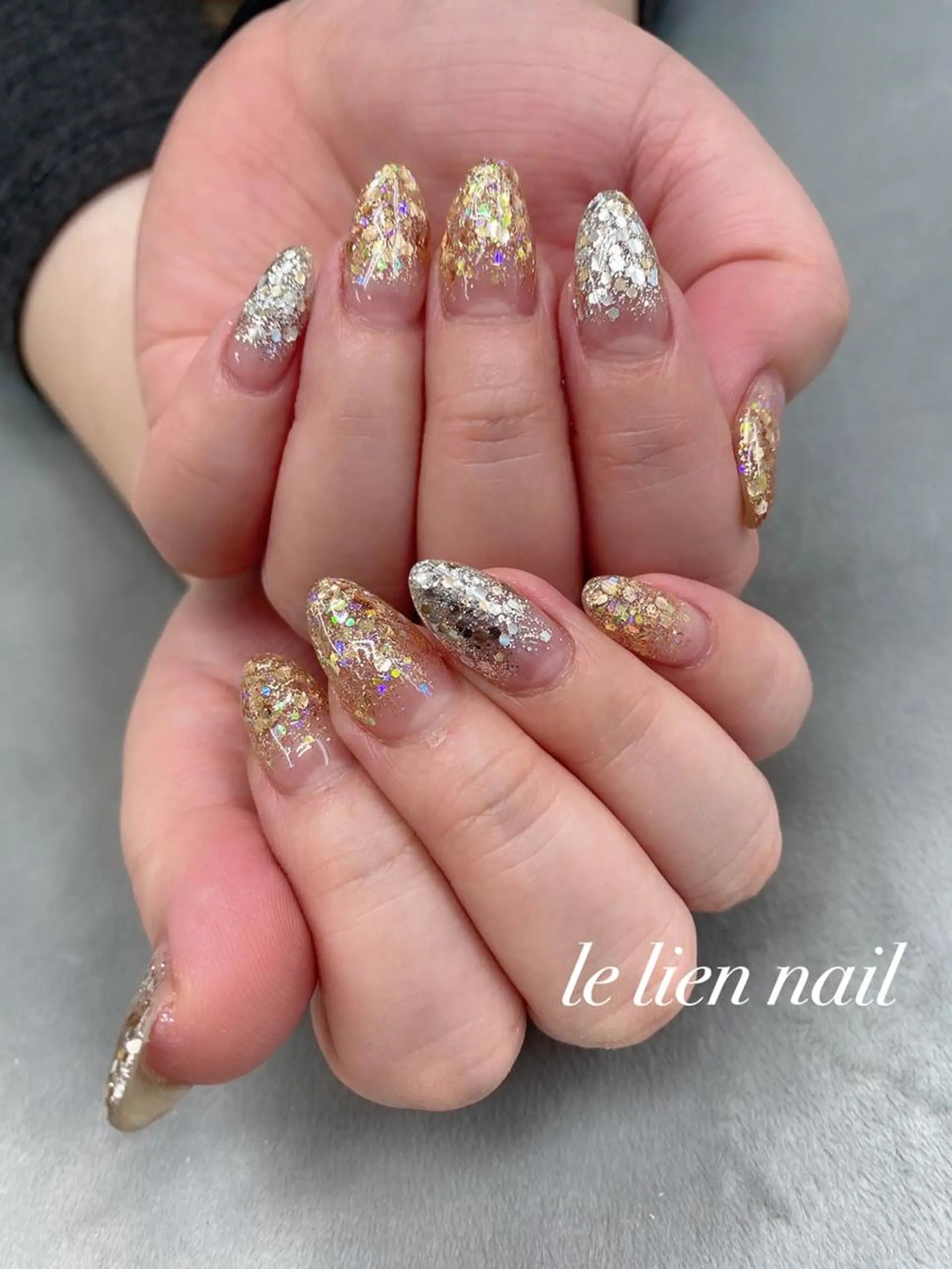 ネイル ラメ(グリッター) ラメグラデーション le lien nailのネイルデザイン