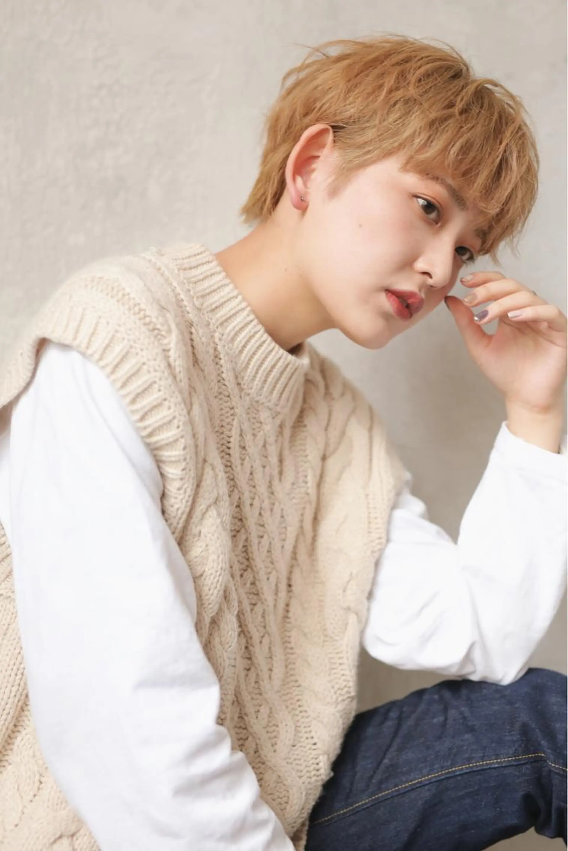 ショート ヘアカラー トリートメント パーマ/透明感カラー /ボブ/吉田一生のヘアスタイル