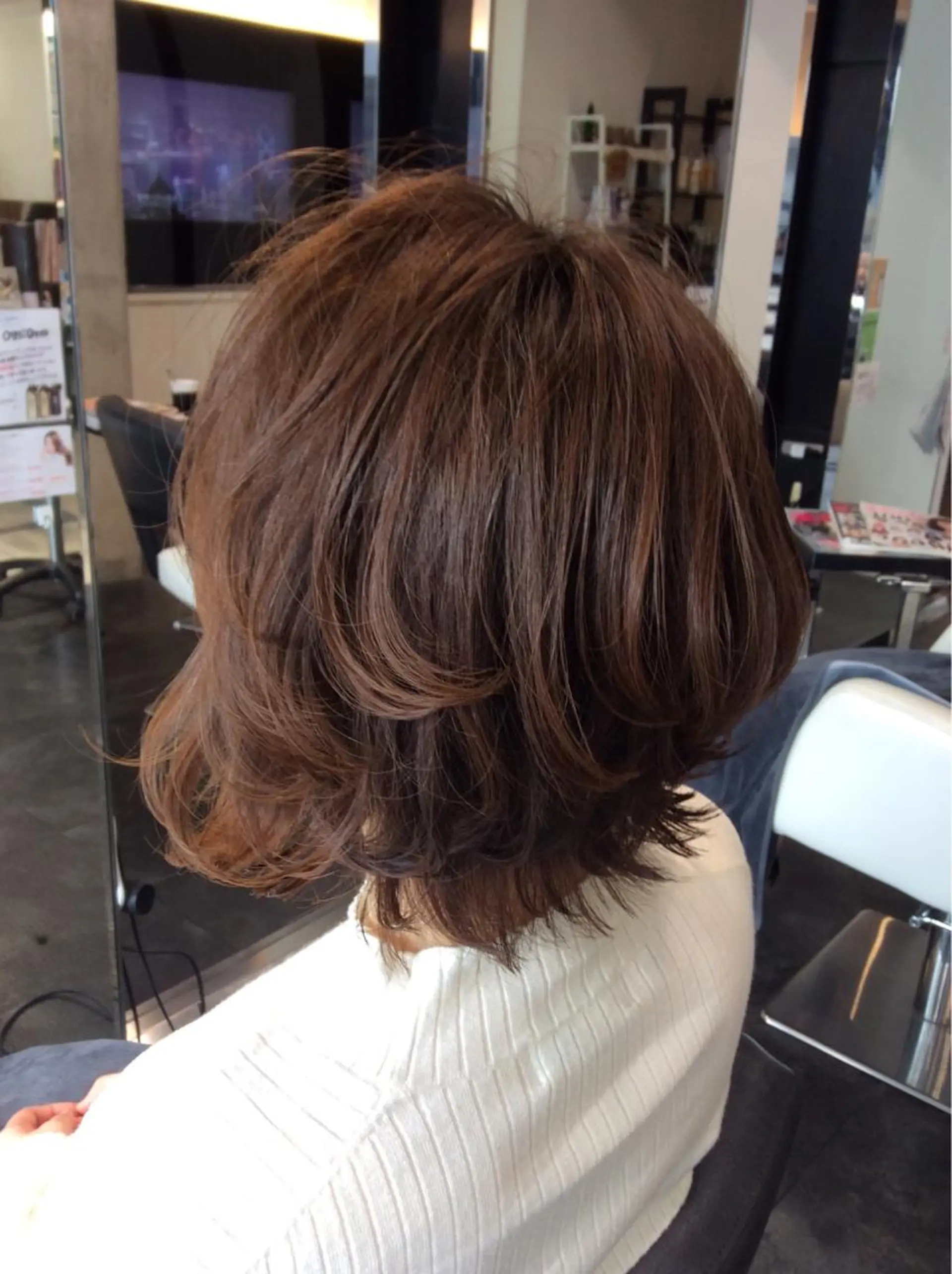 ショート カラー カット パーマ トリートメント ボブスタイル/ 透明感カラー/八幡のヘアスタイル