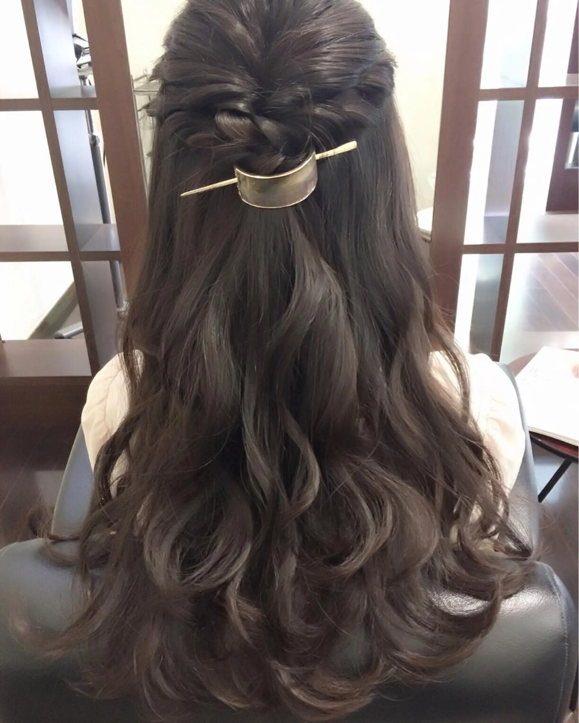 ロング ヘアアレンジ ハーフアップ 沢田 瞳のヘアスタイル