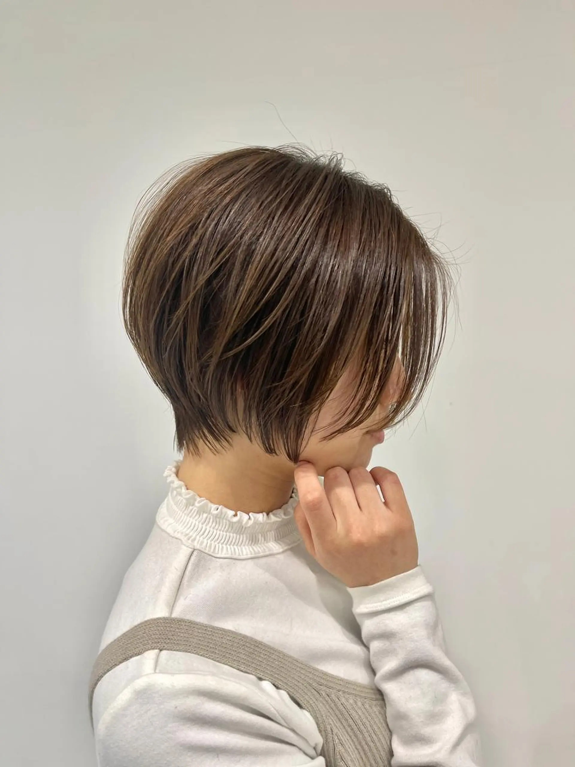 ショート カラー ショートボブ ベージュカラー 透明感カラー ボブ ショートヘア カット ヘアカラー トリートメント 三好 達也のヘアスタイル