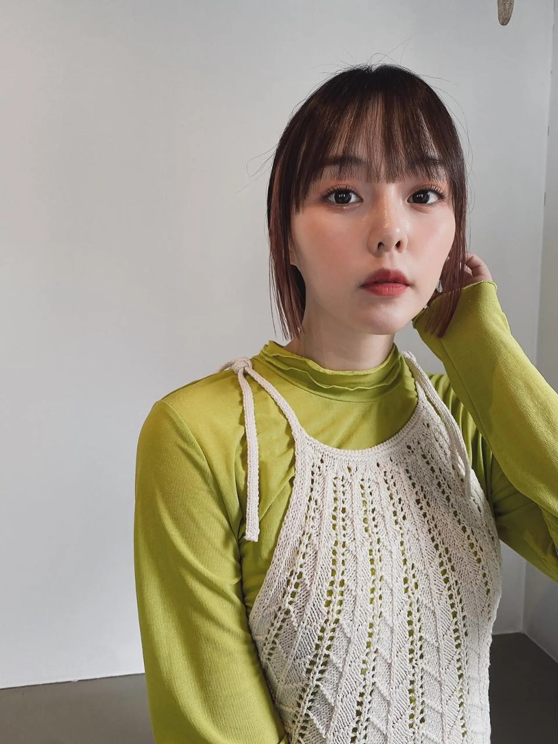 ミディアム カラー アディクシーカラー ブリーチ ブロンド ブルーカラー ハイライトカラー カット ヘアカラー トリートメント CEINE+ officialのヘアスタイル