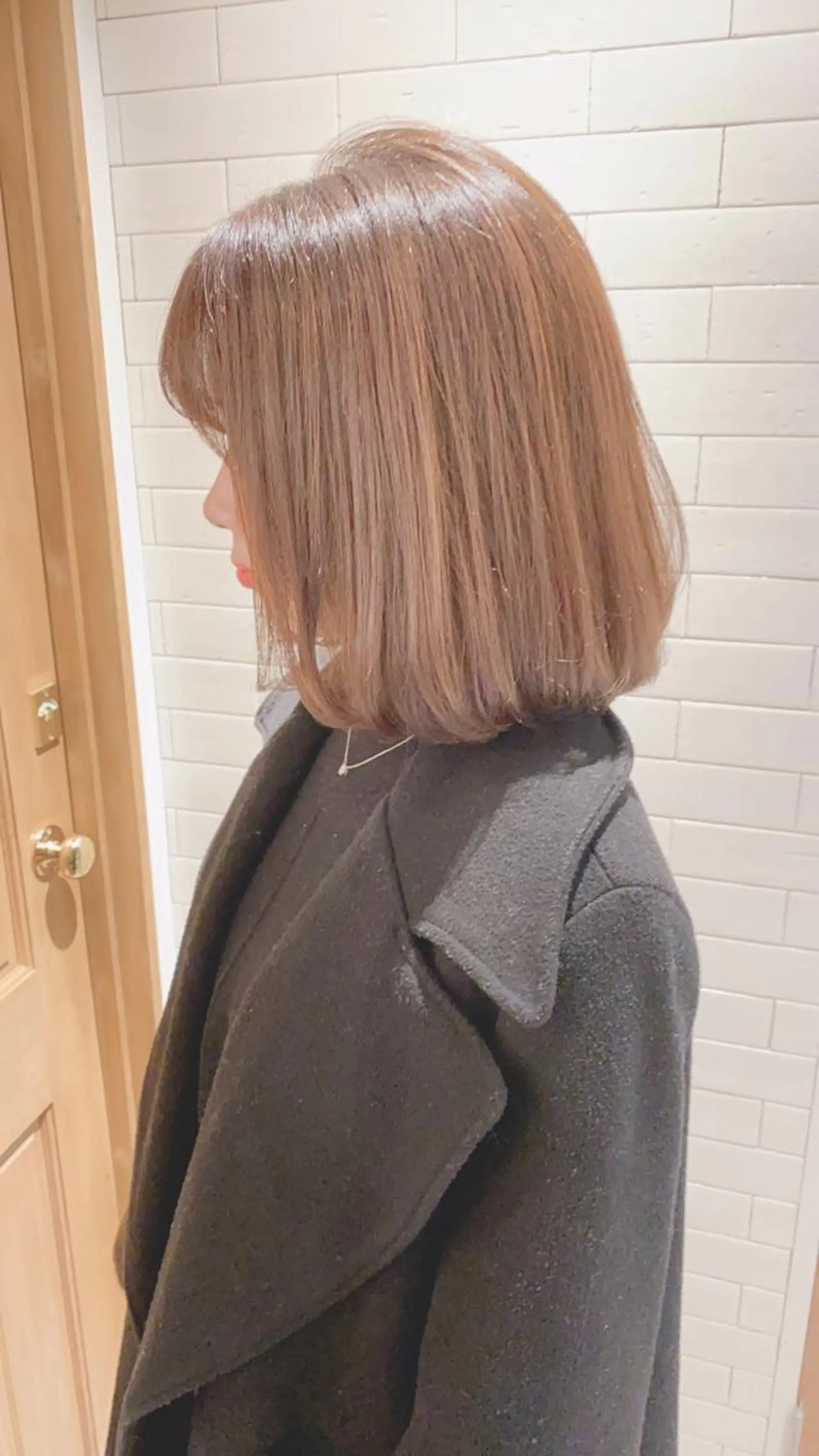 ミディアム ショートボブ ボブ ハイライト 外ハネヘア ヘアカラー トリートメント ヘッドスパ ヘアセット メンズツイスパ ショートフクヤマシンのヘアスタイル
