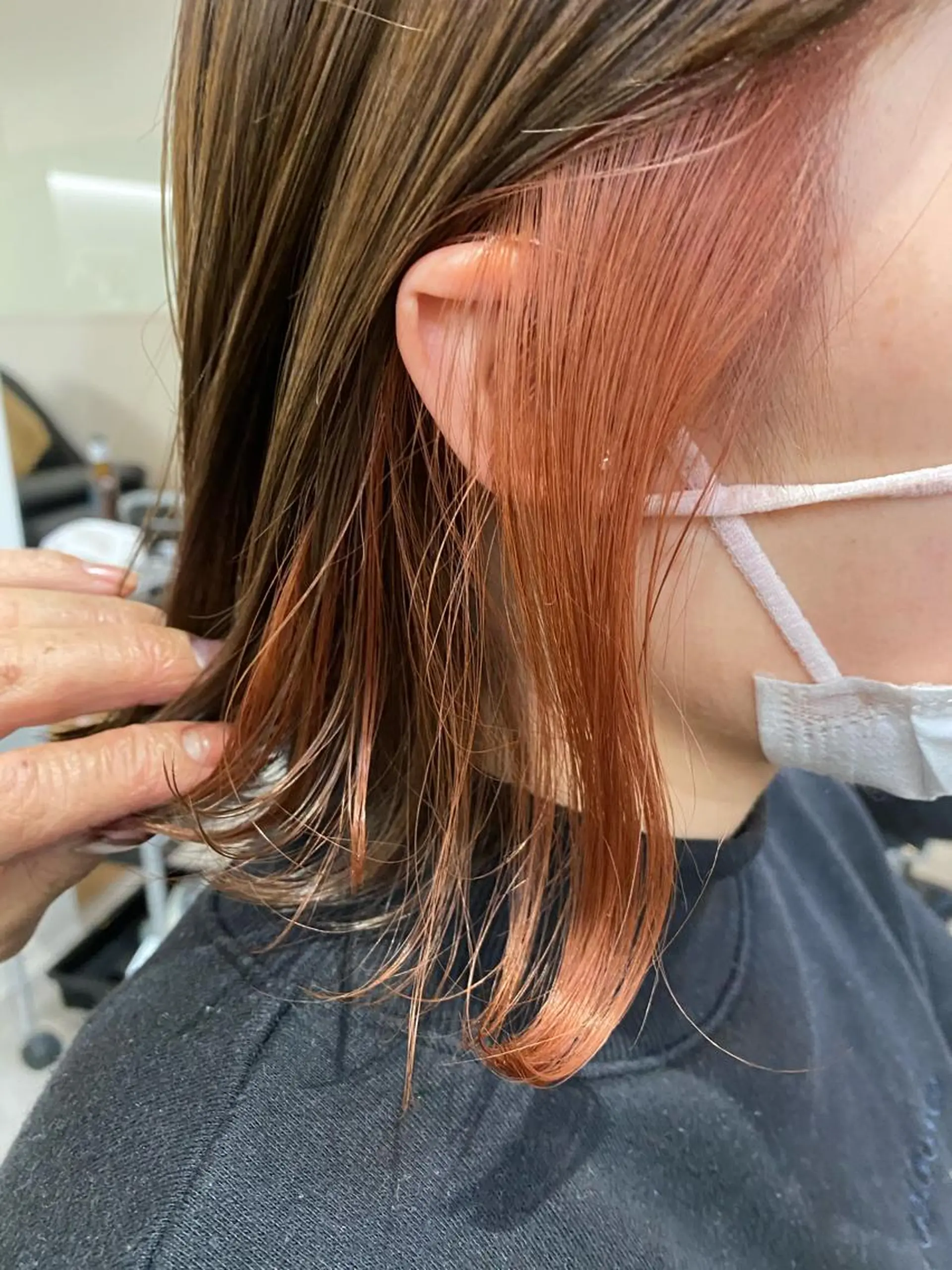 カラー 切りっぱなしボブ ピンクカラー ボブ カット ヘアカラー トリートメント SABO 草薙店【サボ】所属・⭐️ボブ&ショート 特化⭐️大輝⭐️のヘアスタイル