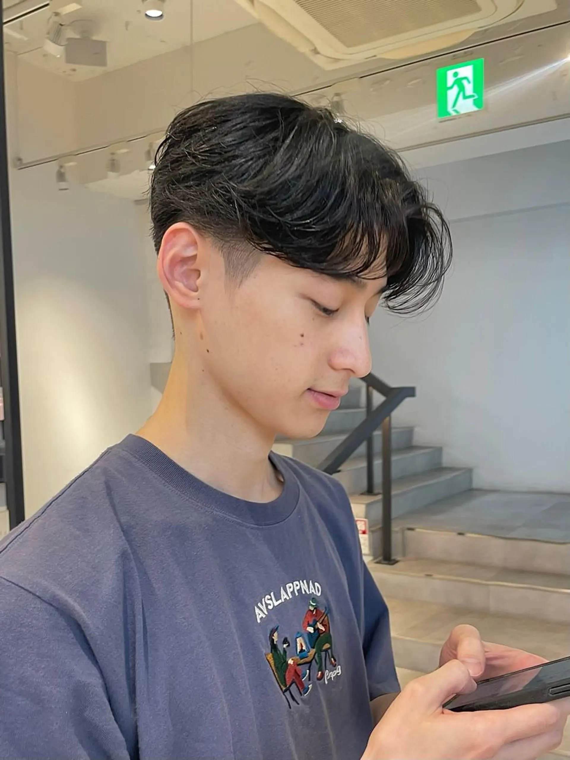 ミディアム パーマ メンズ カット パーマ 🇰🇷カルマパーマ kaito🇰🇷のヘアスタイル