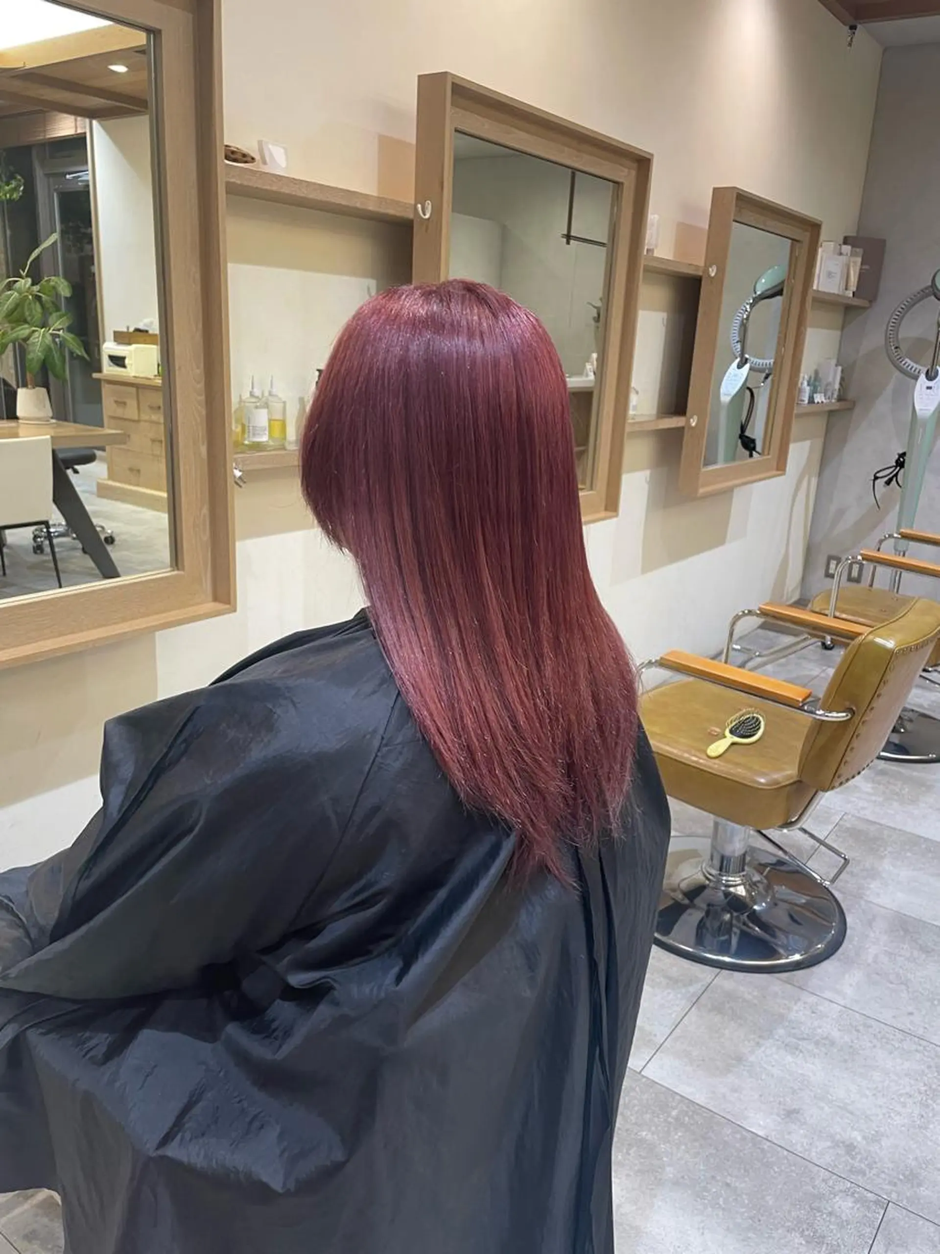 セミロング カラー ピンクカラー ヘアカラー トリートメント 村田 旭のヘアスタイル
