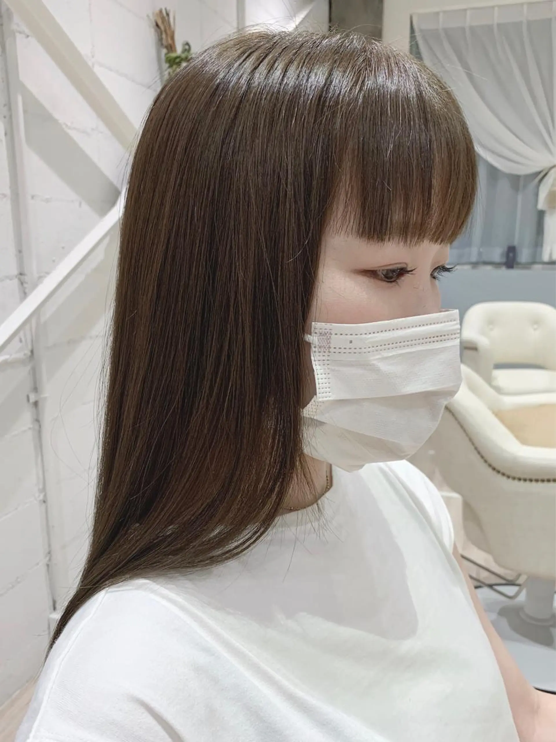 ロング カラー グレージュ オリーブグレージュ オリーブグレー mayu .のヘアスタイル