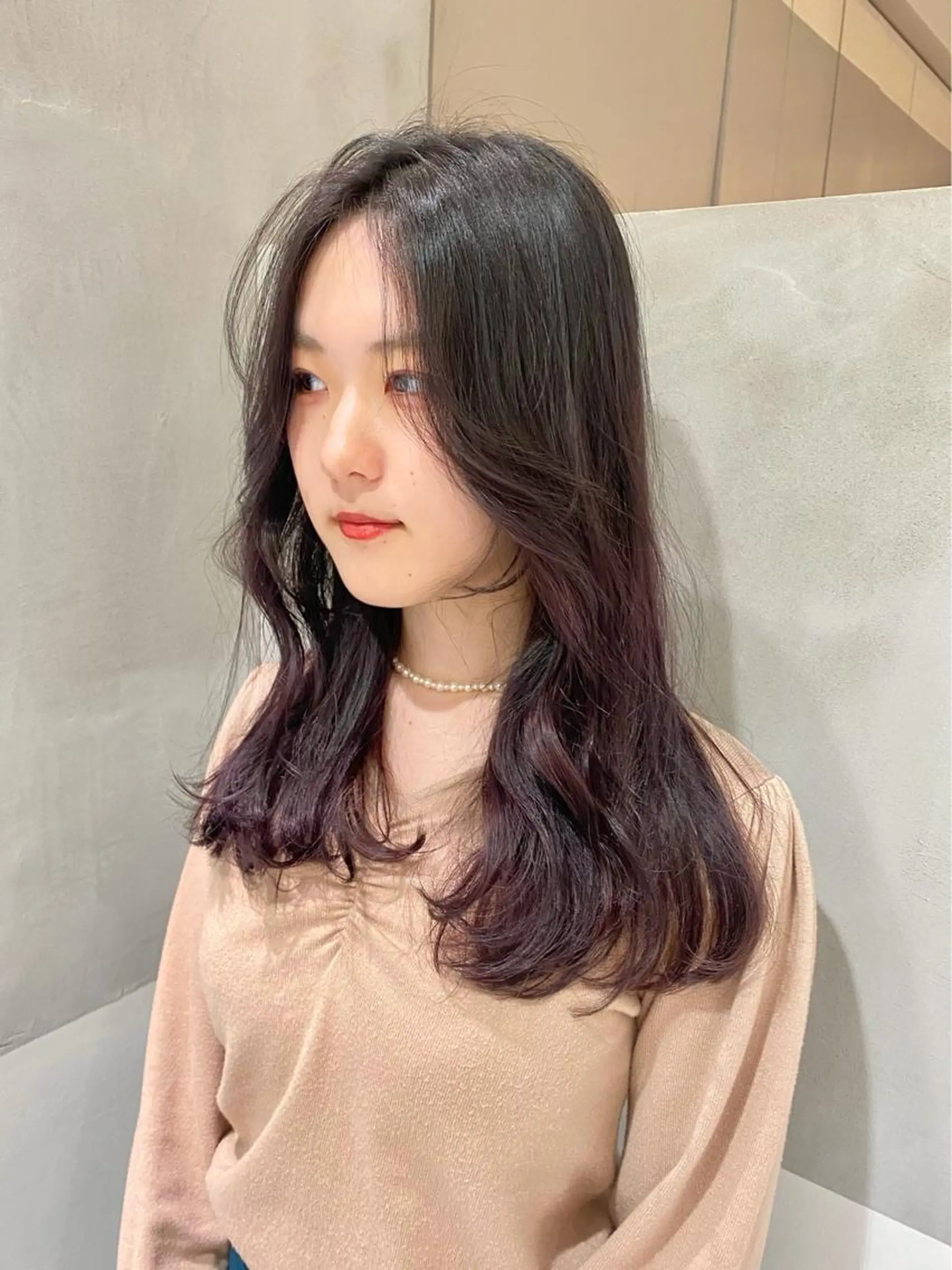 ロング ヘアカラー トリートメント 韓国レイヤーカット 🇰🇷mireiのヘアスタイル