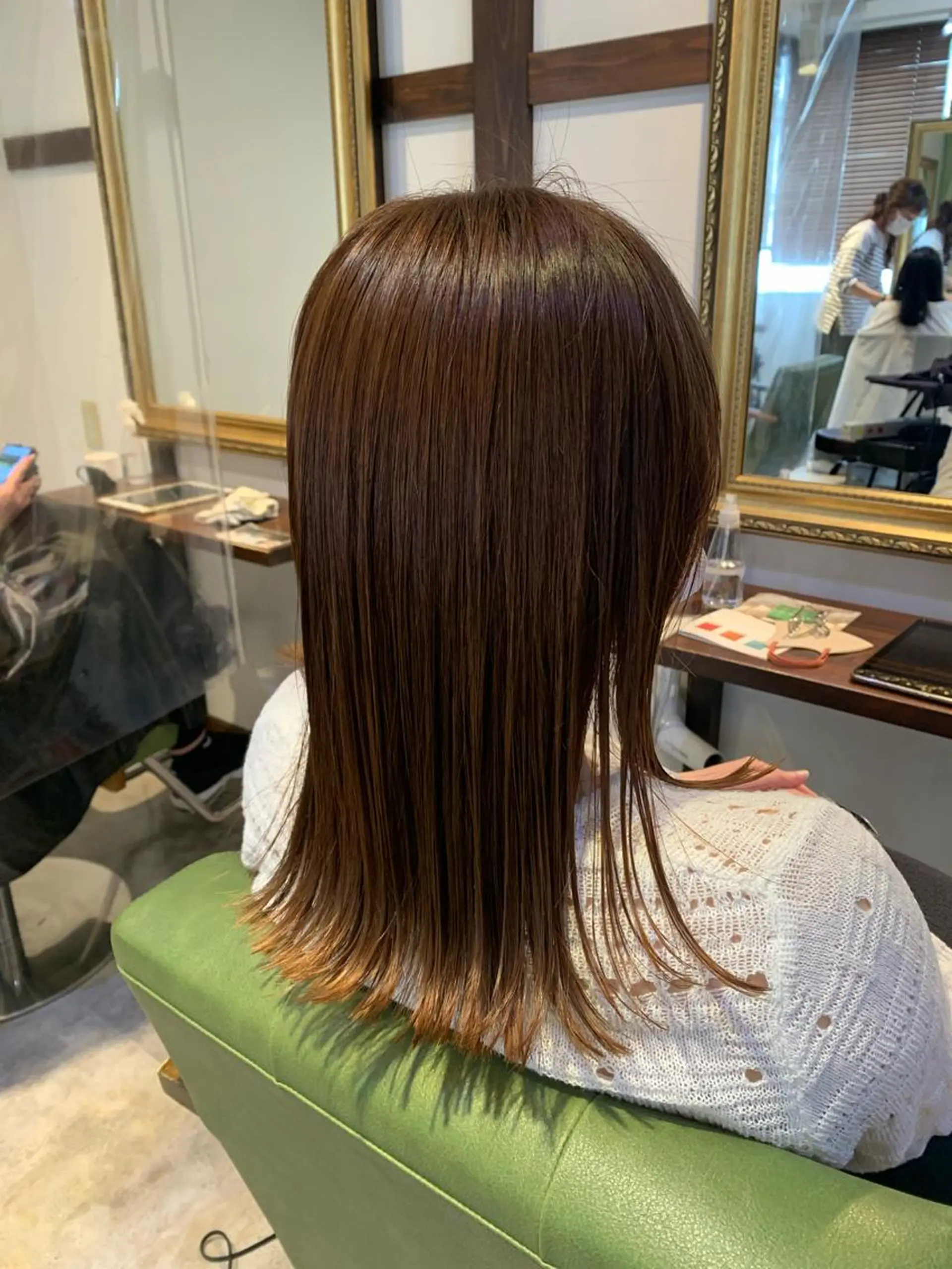 ミディアム カラー ボブ カット ヘアカラー トリートメント newi saLyu 片岡ふきのヘアスタイル