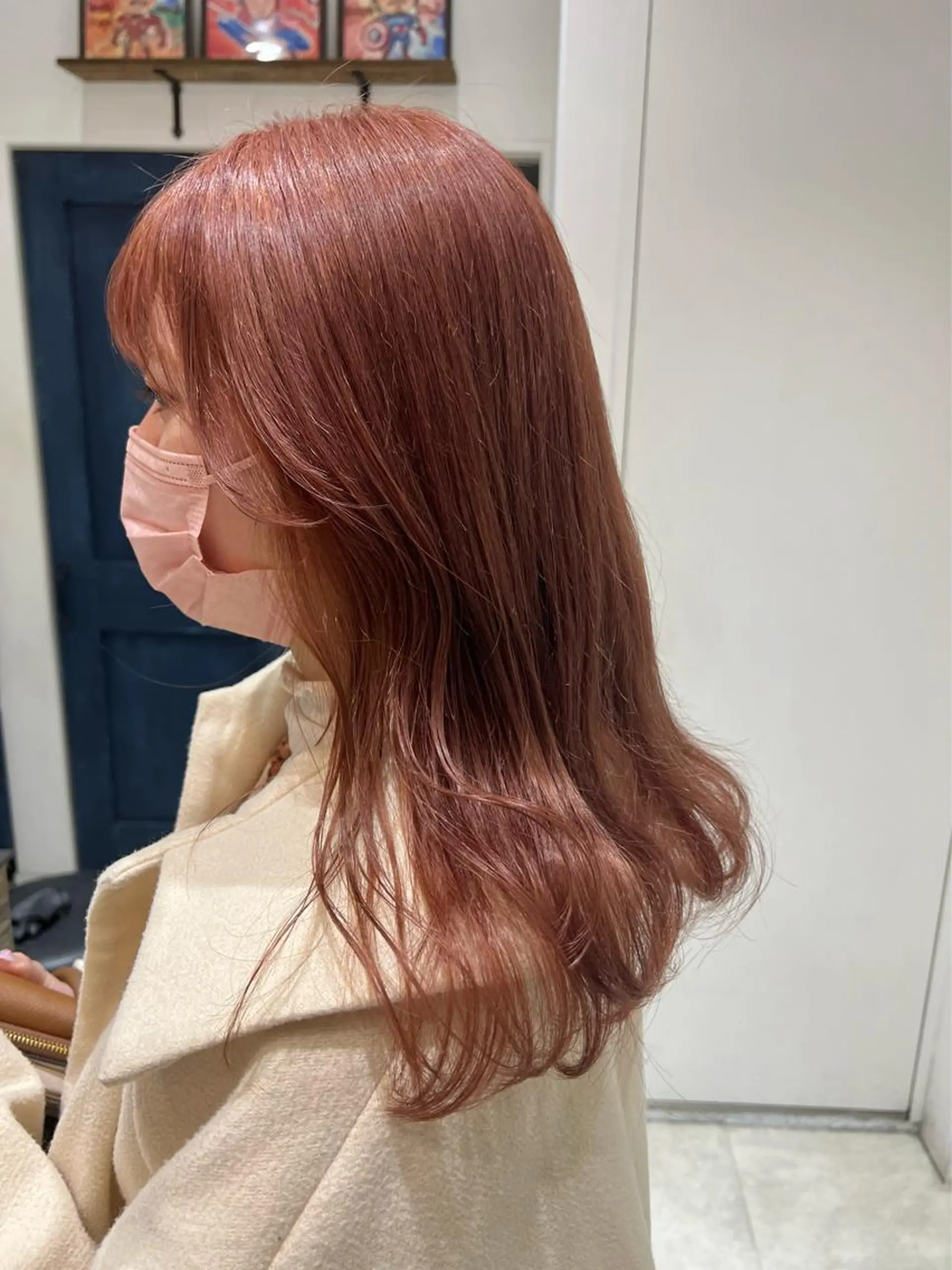 セミロング カラー ベージュカラー ピンクカラー ピンクベージュ ヘアカラー 🌿ニュアンスヘア 🌿福田沙也加のヘアスタイル
