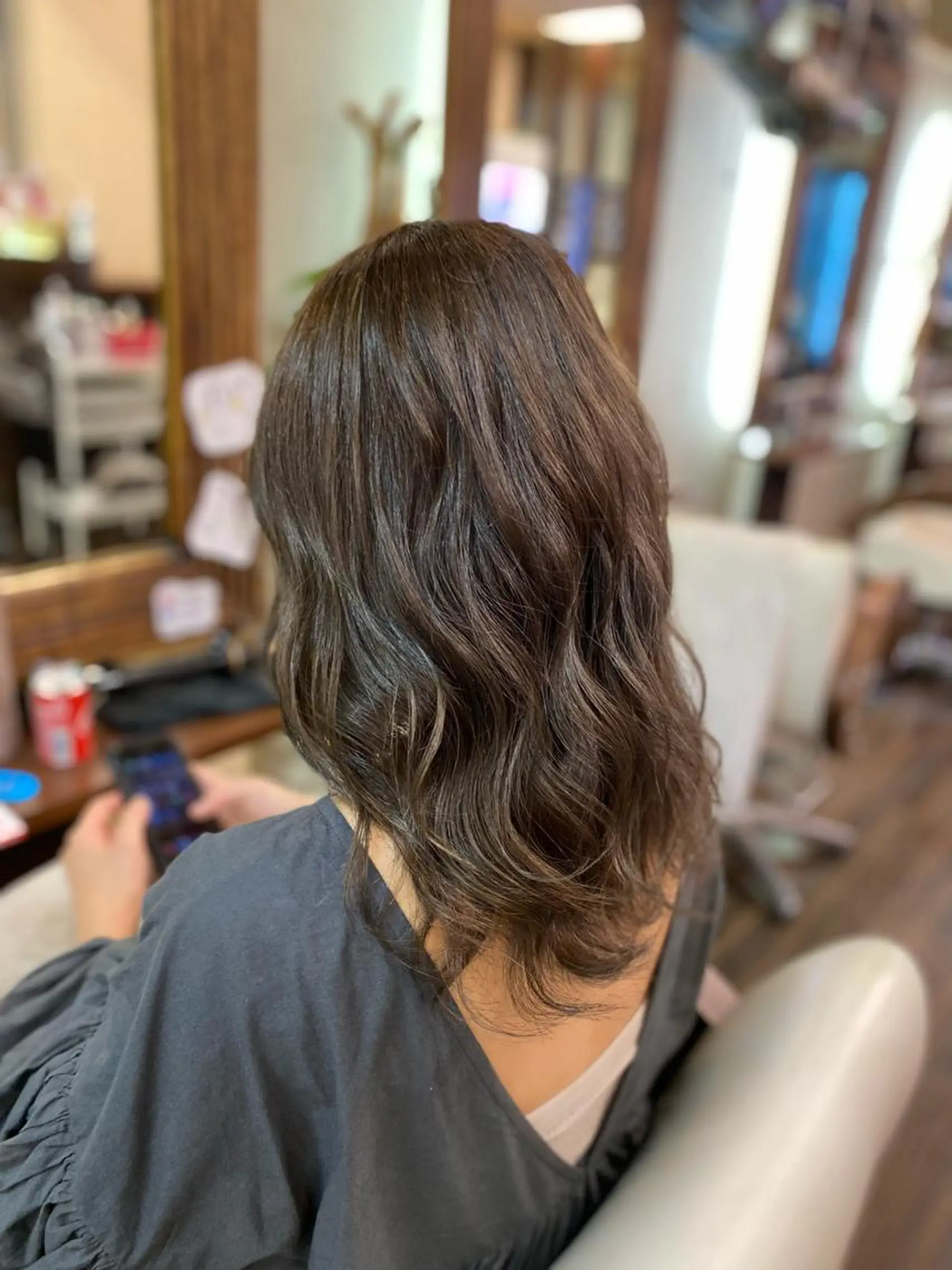 ミディアム カラー ヘアアレンジ ヘアカラー トリートメント 加藤 瑠美のヘアスタイル